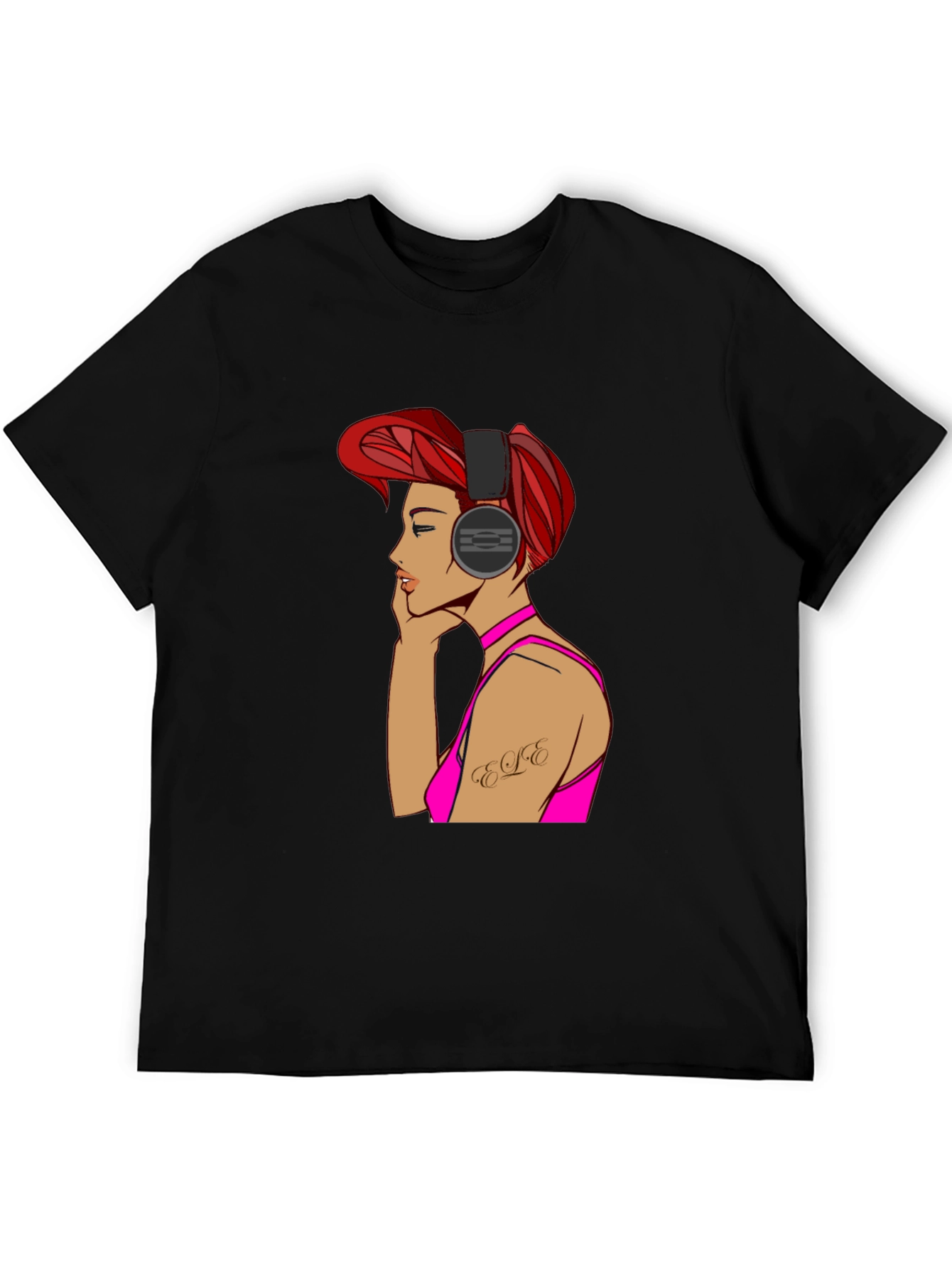 Woman with Headphones Graphic T-Shirt