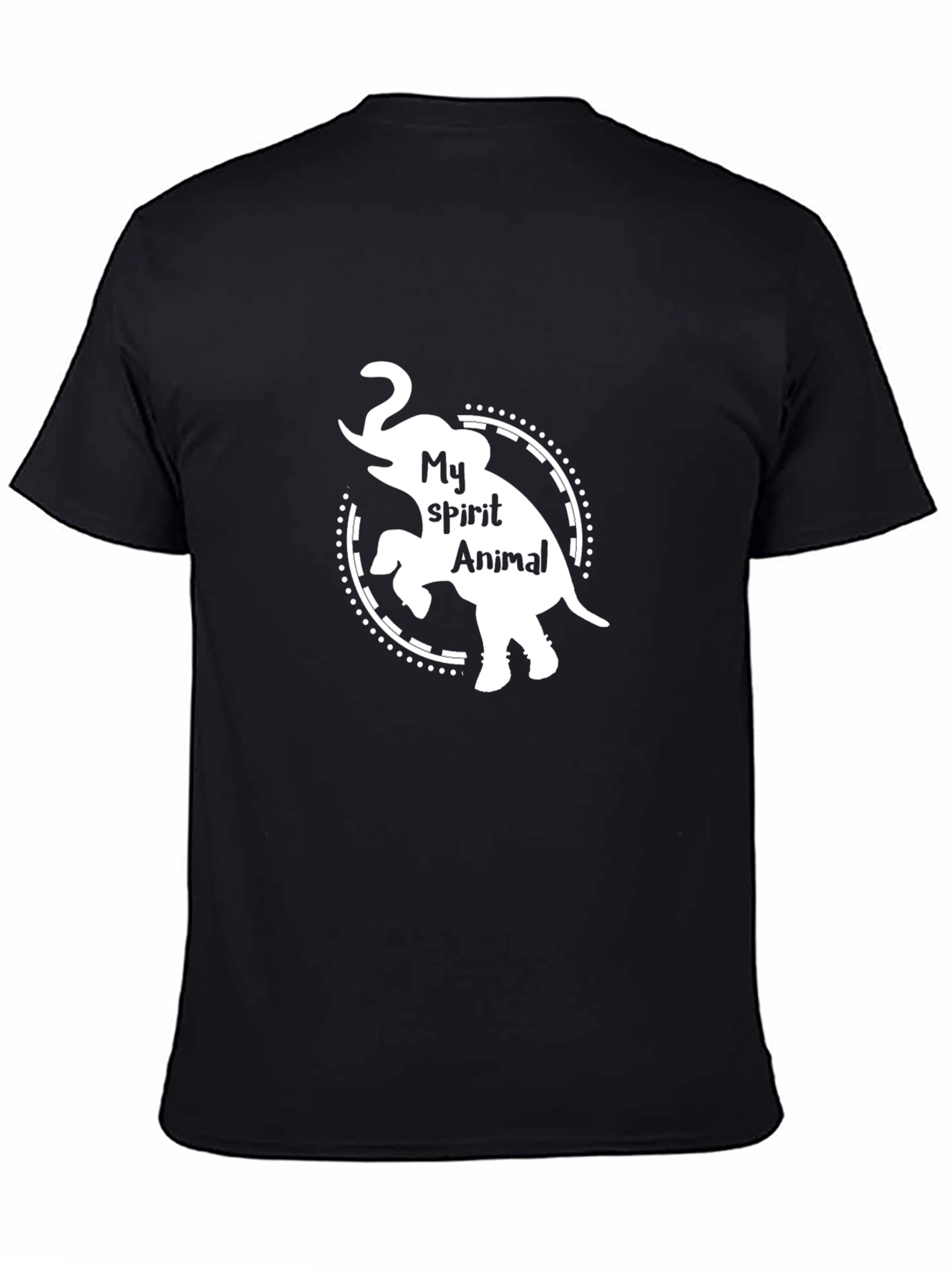 Elephant Spirit Animal T-Shirt - Black Crew Neck Tee