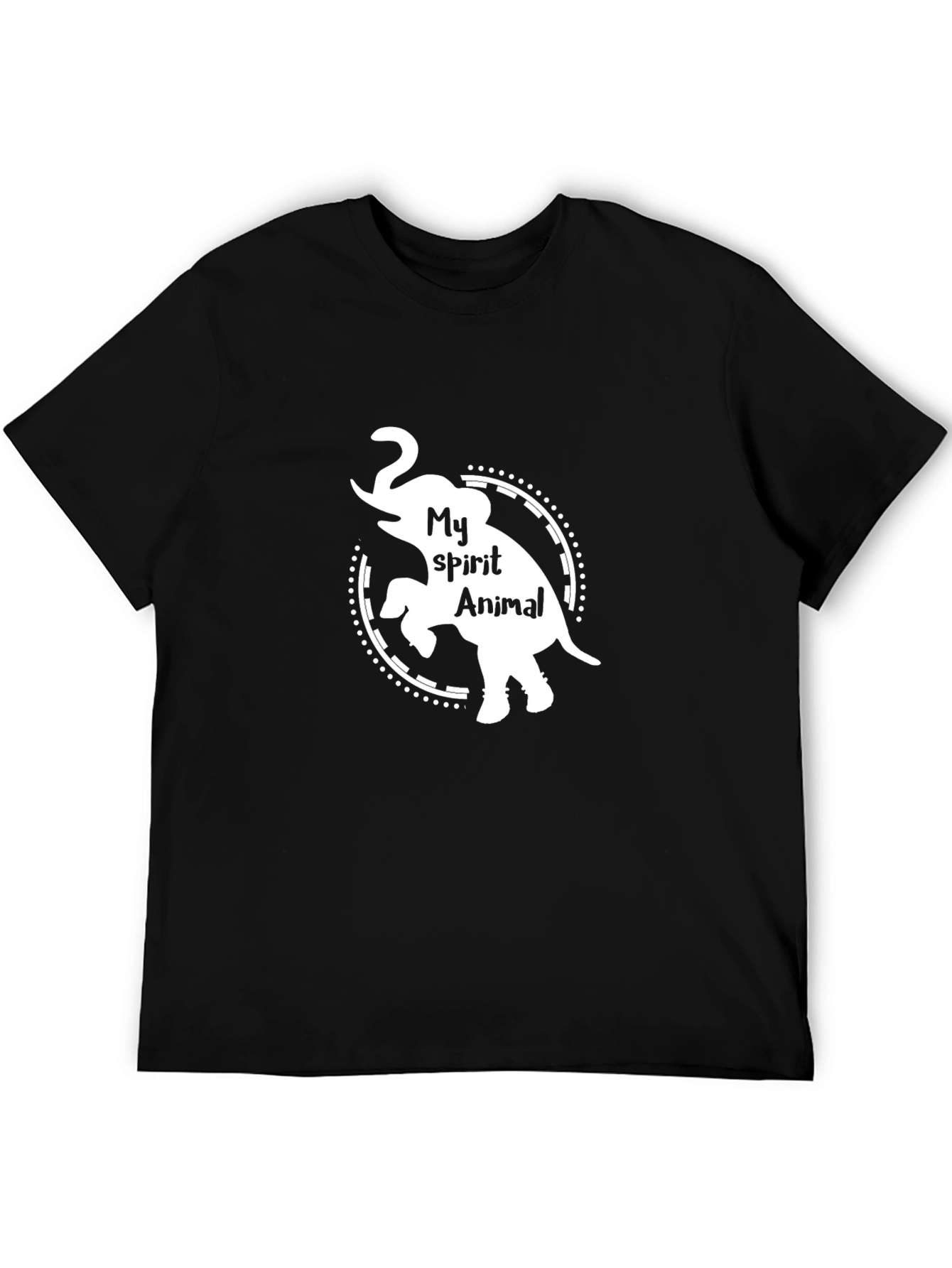 Elephant Spirit Animal T-Shirt - Black Crew Neck Tee