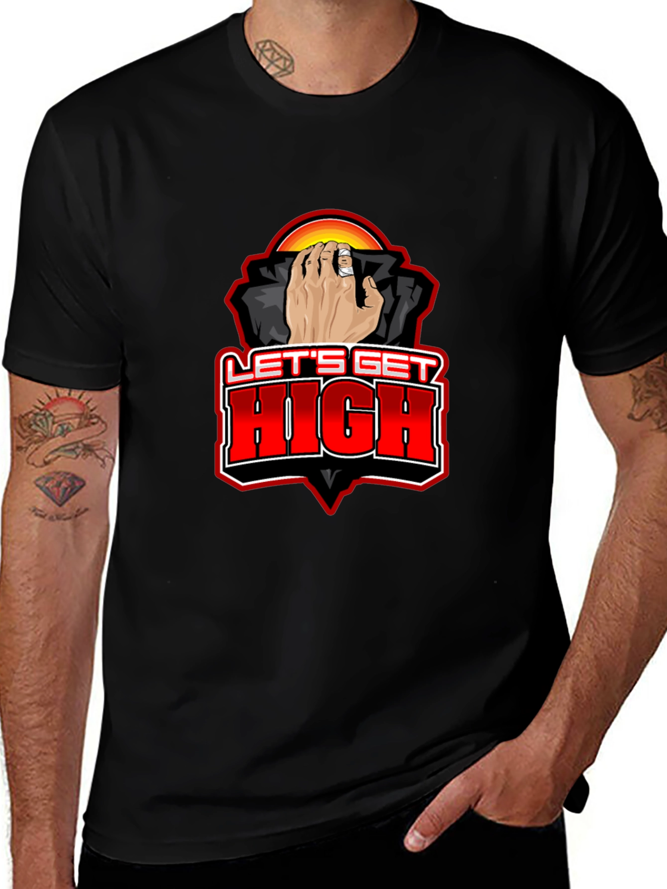 Lets Get High Graphic Tee - Black