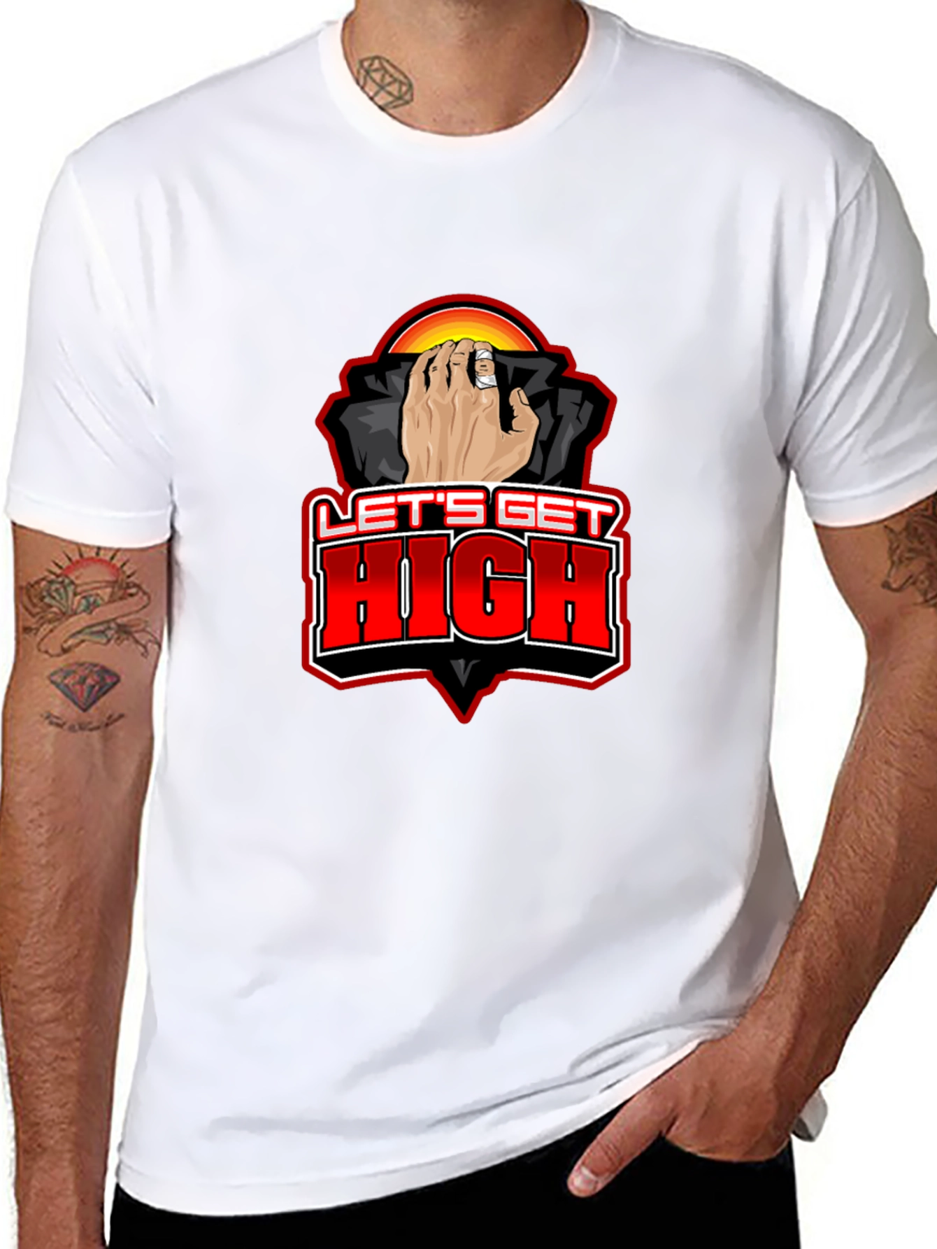 Lets Get High Graphic Tee - Black