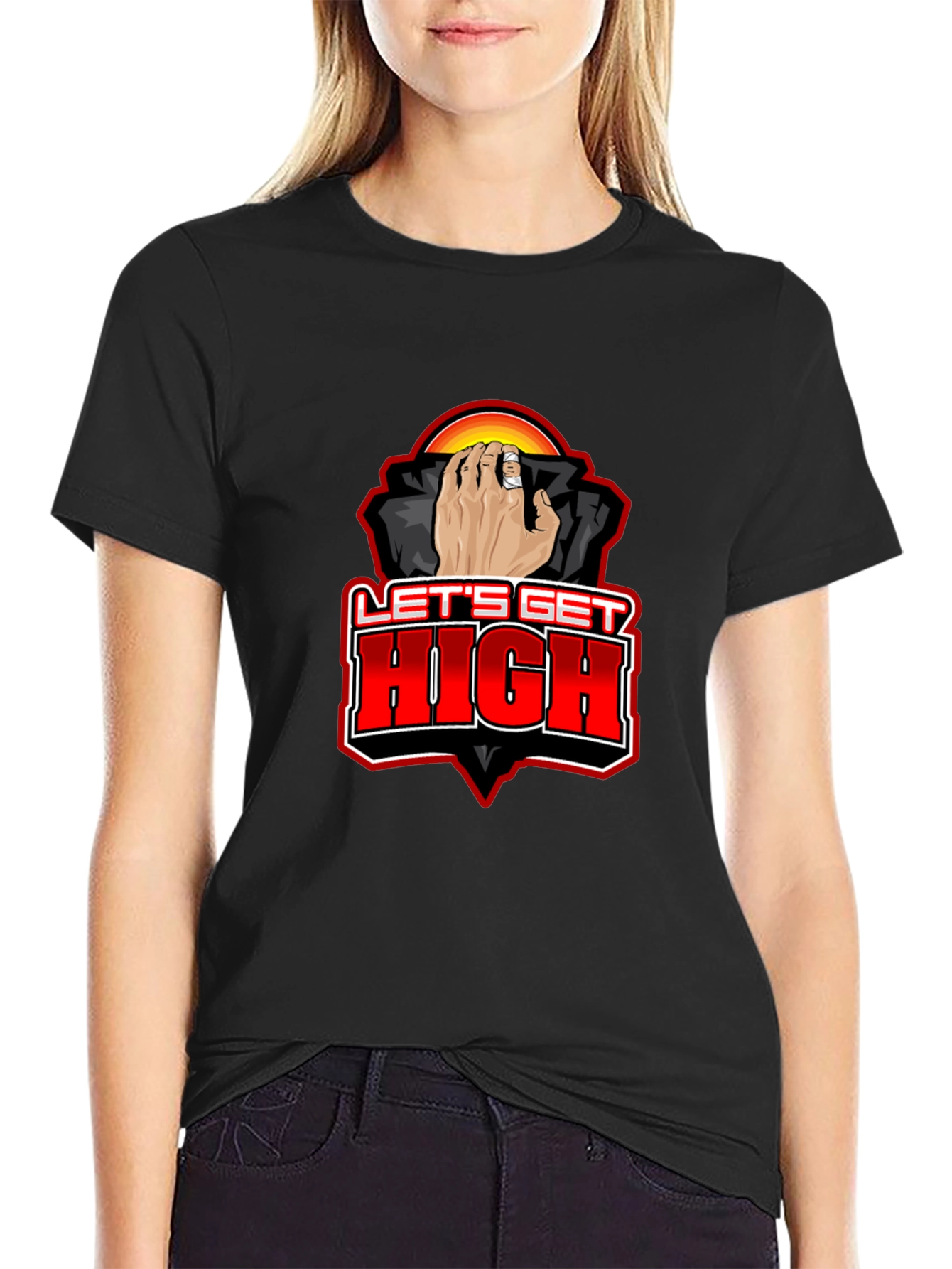 Lets Get High Graphic Tee - Black