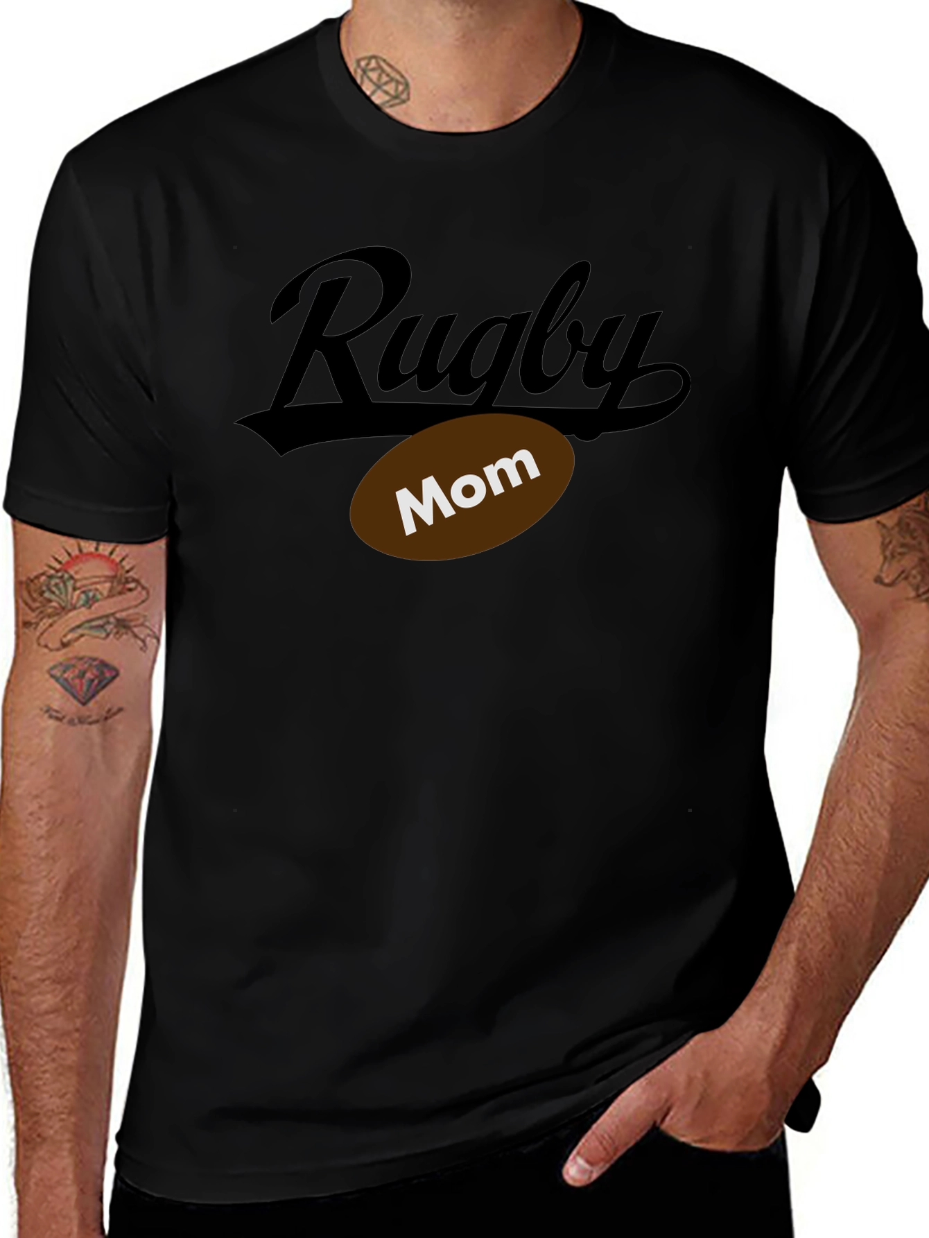 Rugby Mom Black T-Shirt