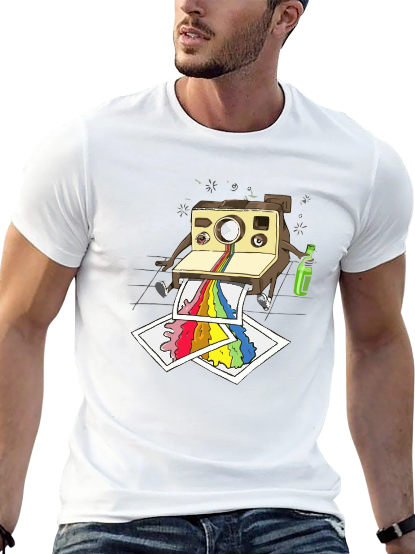 Cool Camera Cartoon Graphic T-Shirt