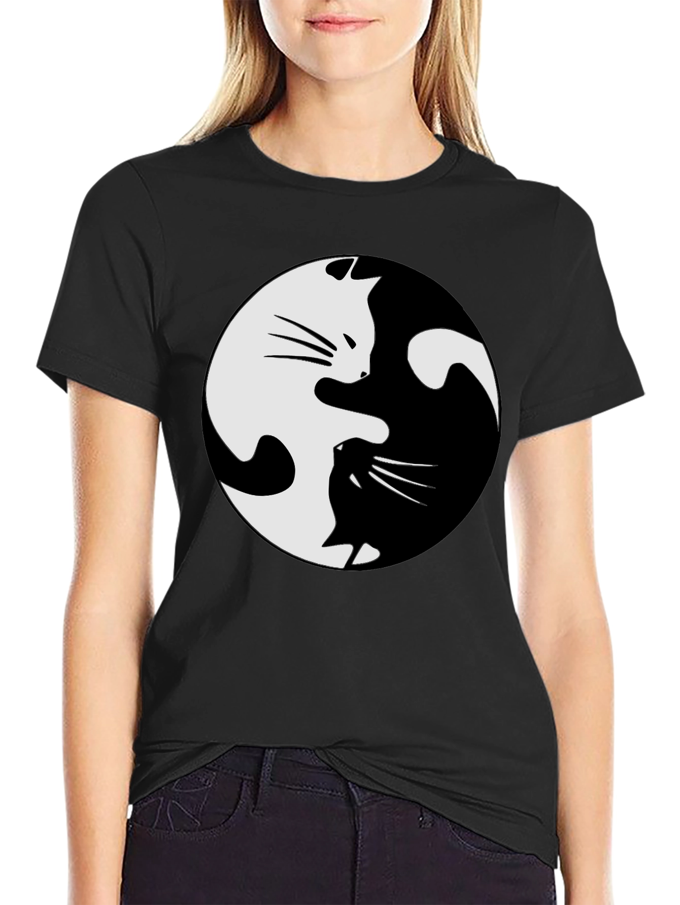 Yin Yang Cat T-Shirt - Balance and Style!