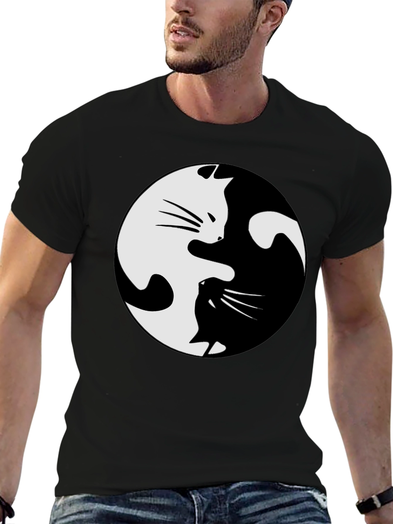 Yin Yang Cat T-Shirt - Balance and Style!