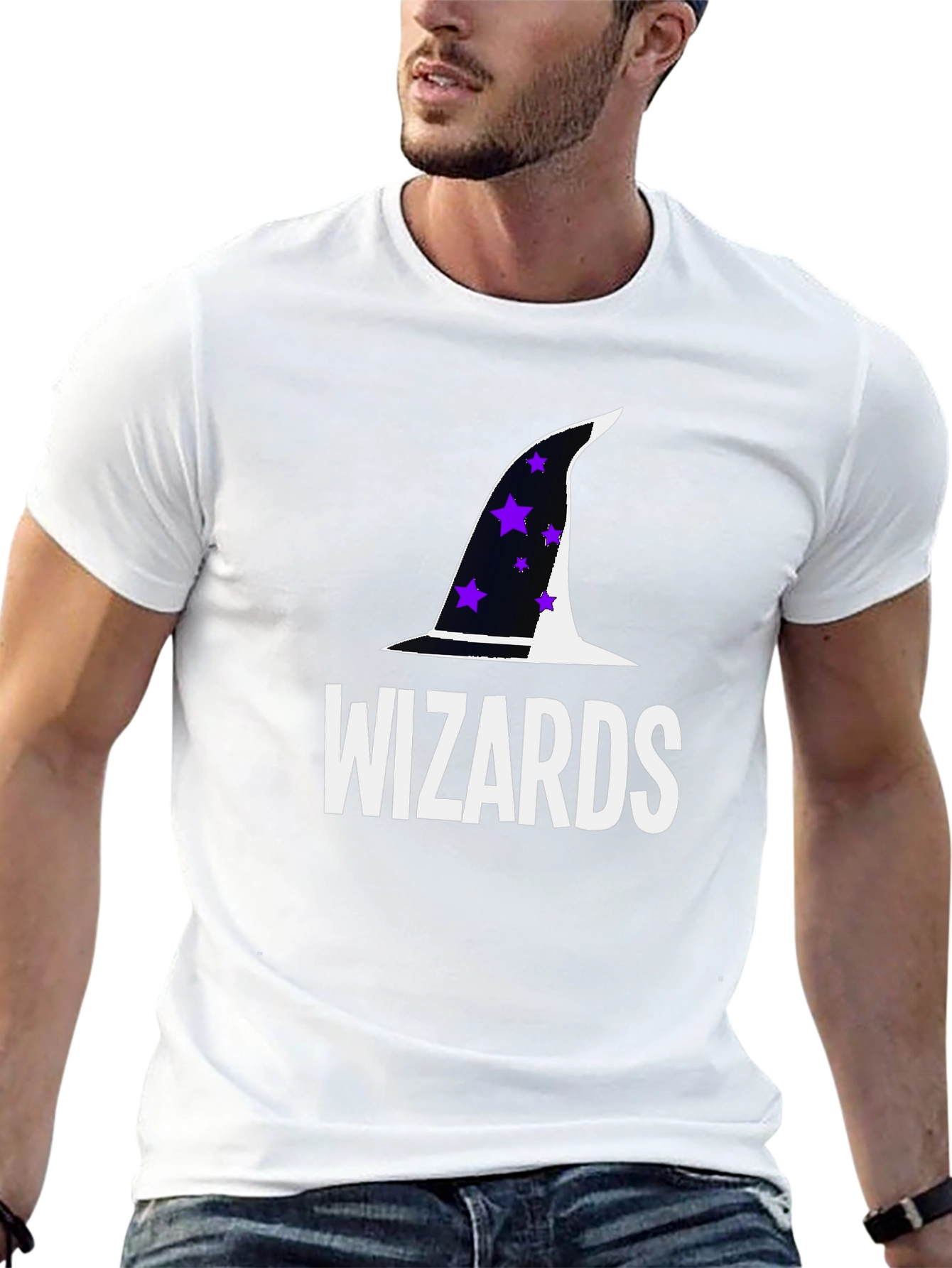 Wizards T-Shirt with Hat Graphic - Soft Cotton Tee