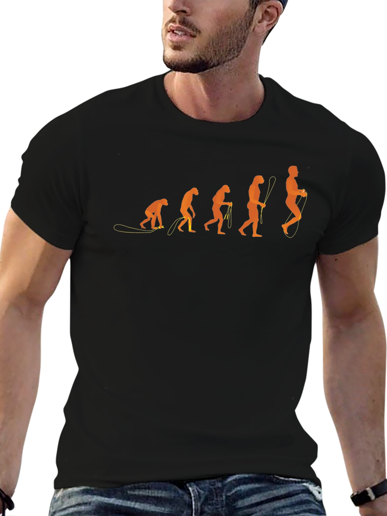 Evolution of Skipping Rope Mens T-Shirt