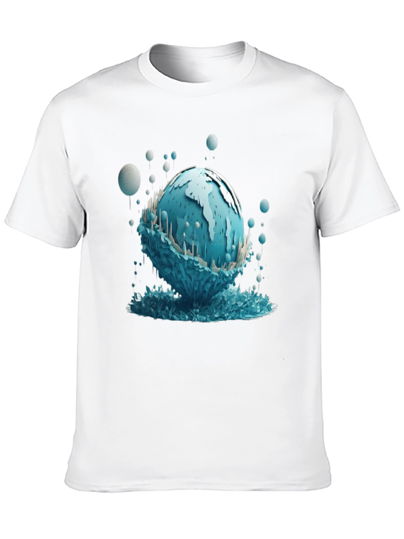 Globe Graphic Tee - Unique Water Design Black T-Shirt