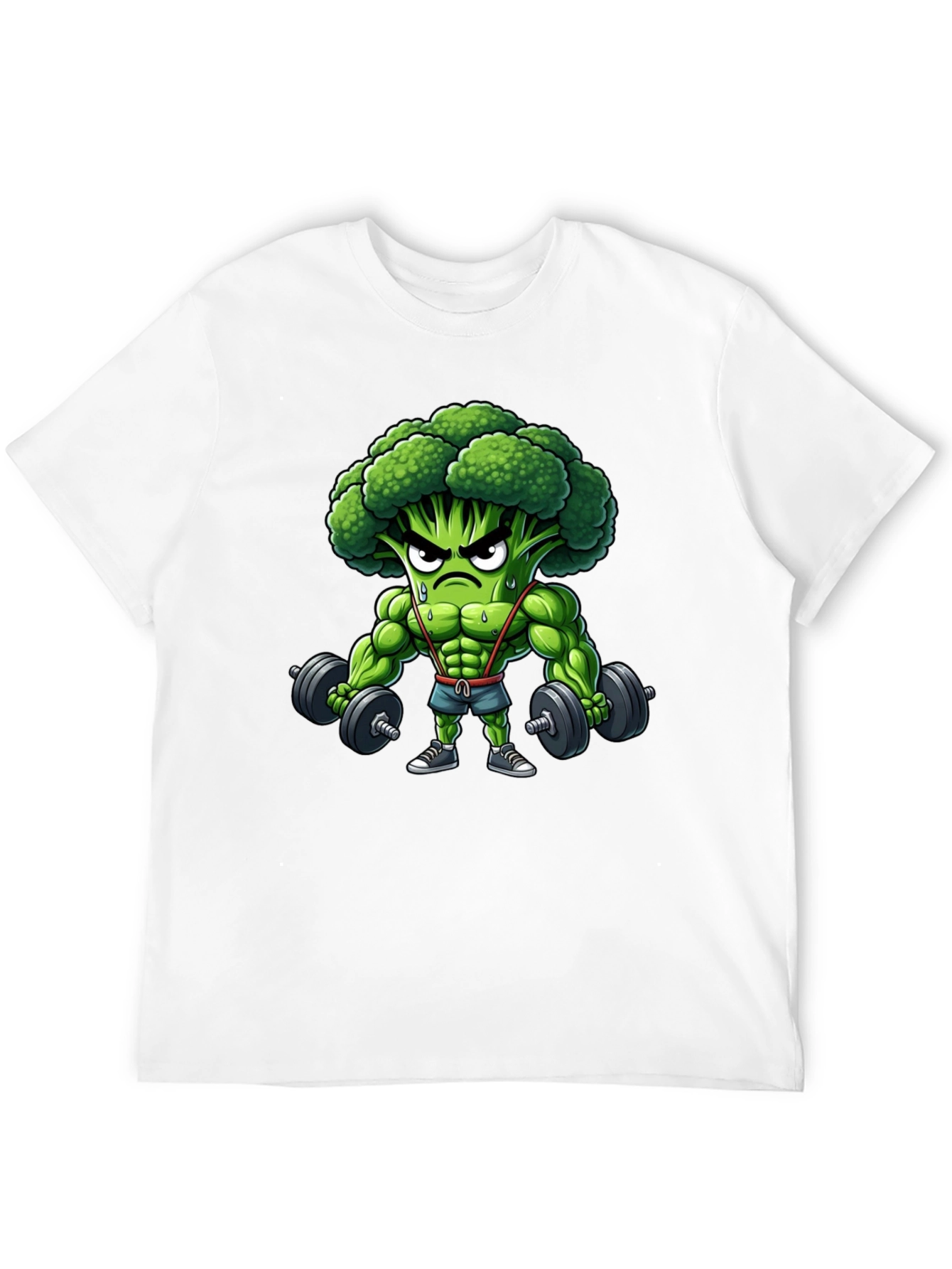 Broccoli Bodybuilder Graphic Tee - Funny Gym Shirt