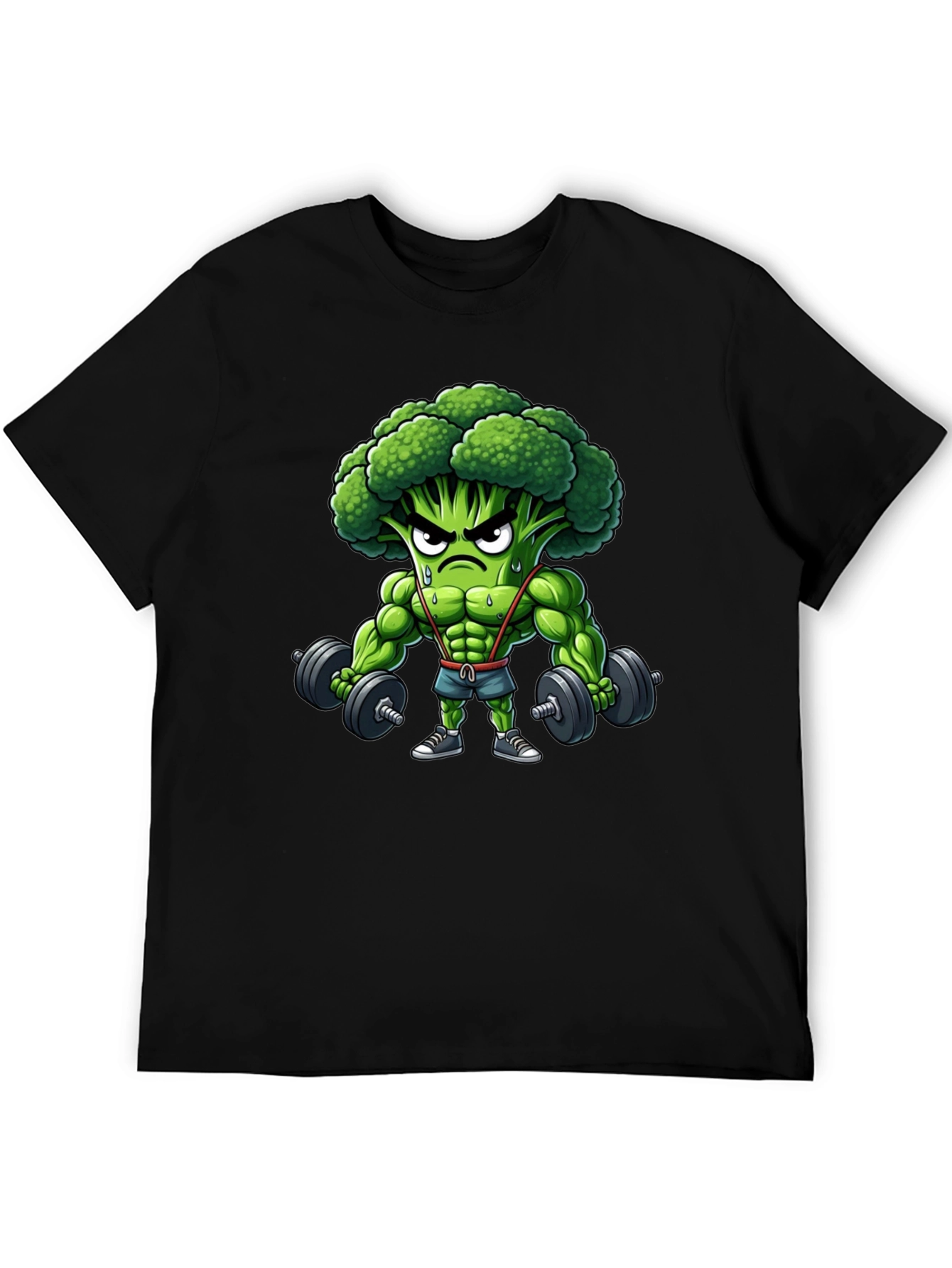 Broccoli Bodybuilder Graphic Tee - Funny Gym Shirt