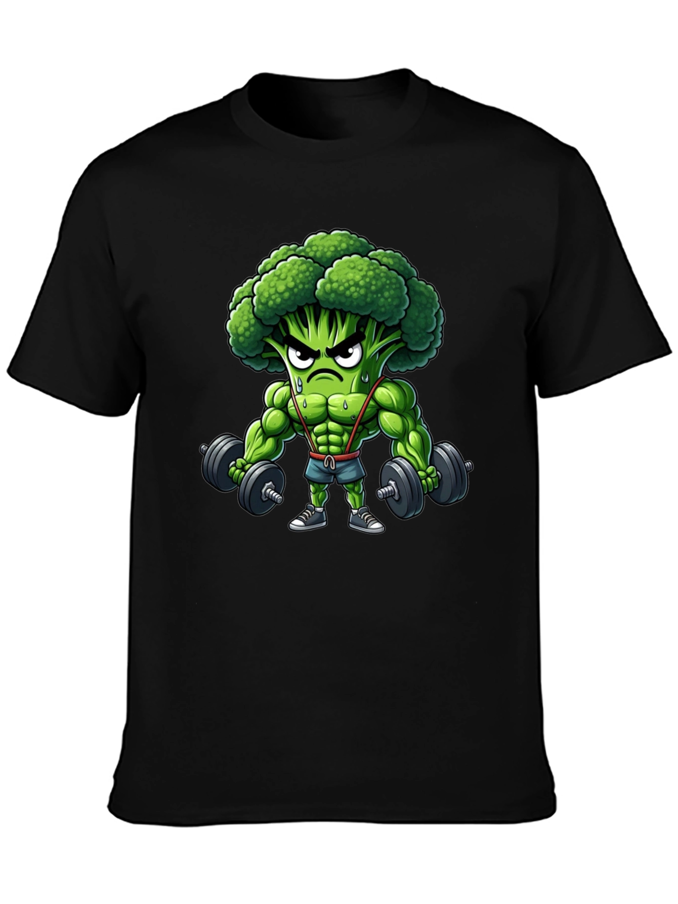 Broccoli Bodybuilder Graphic Tee - Funny Gym Shirt