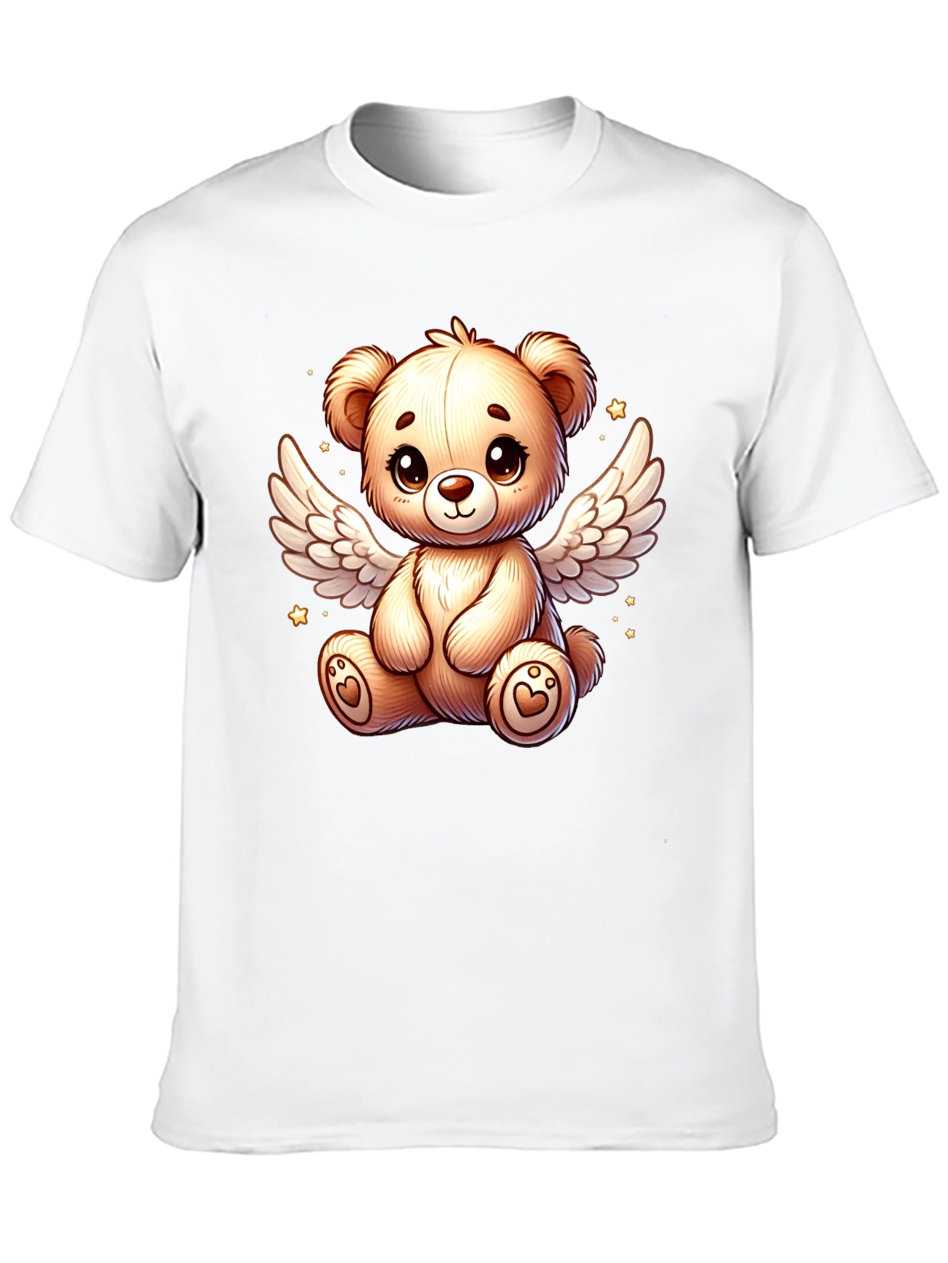 Angel Teddy Bear Black T-Shirt