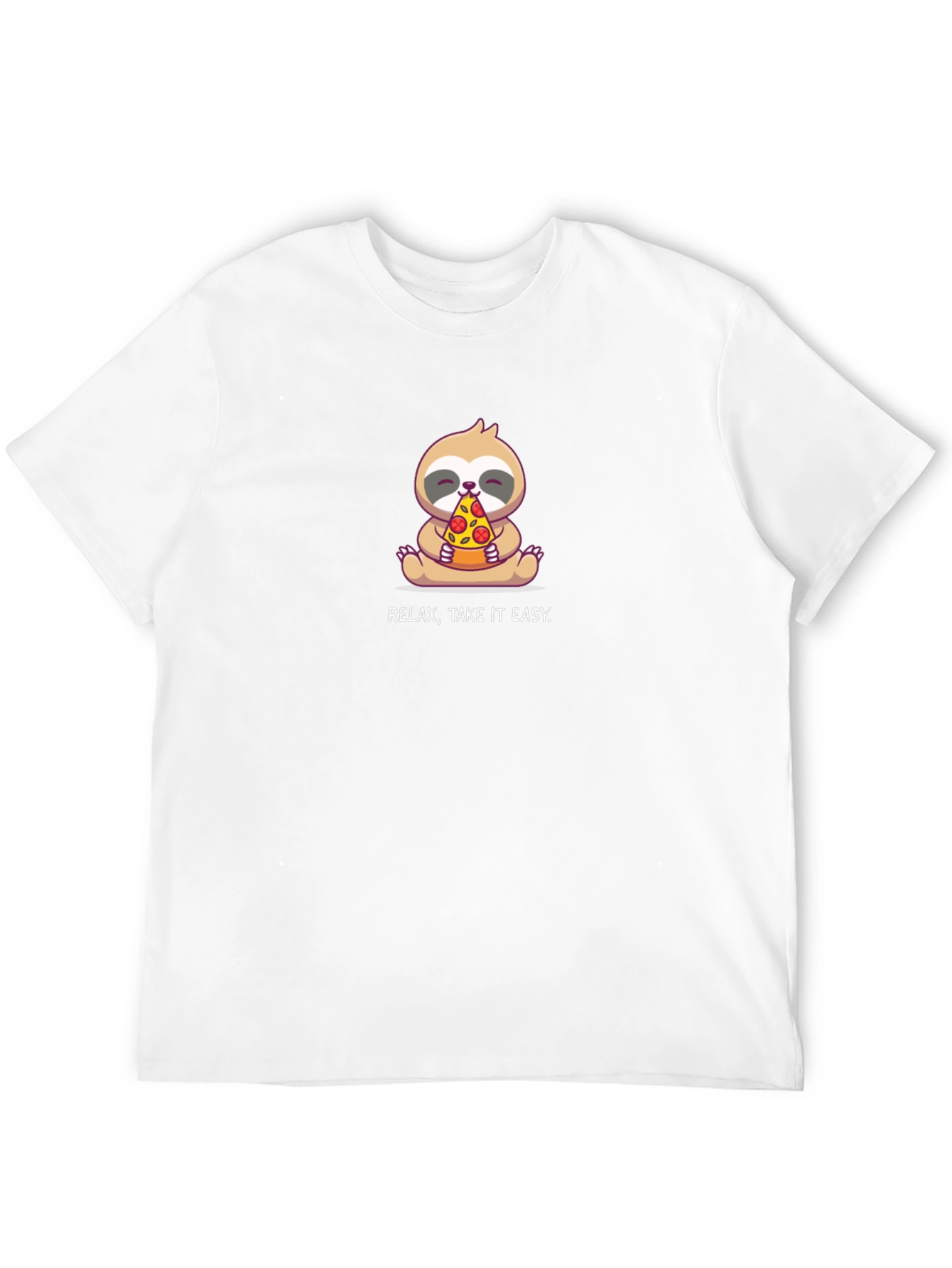 Relax Take it Easy! Sloth Eating Pizza T-Shirt