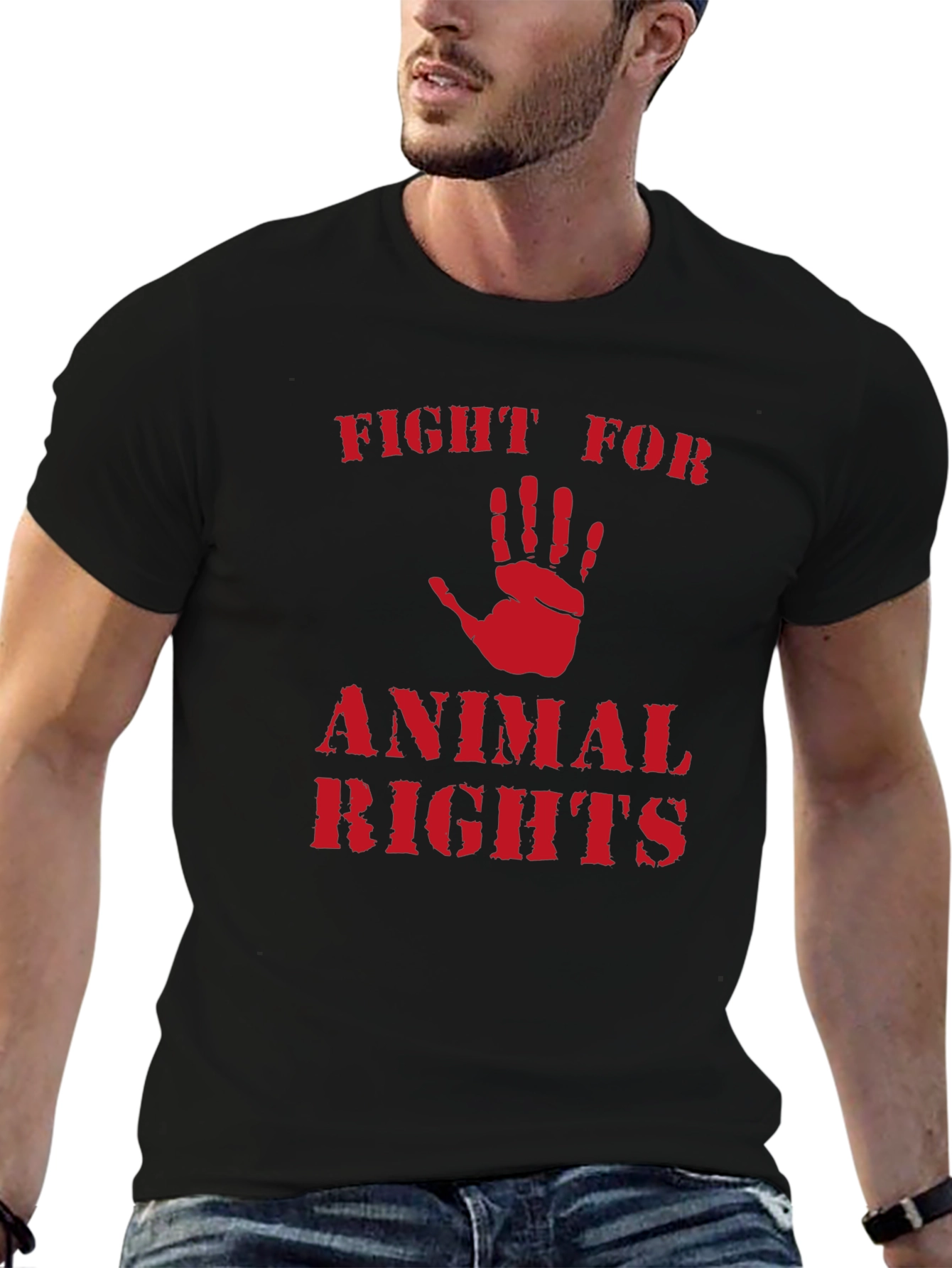 Fight for Animal Rights Graphic Tee - Black
