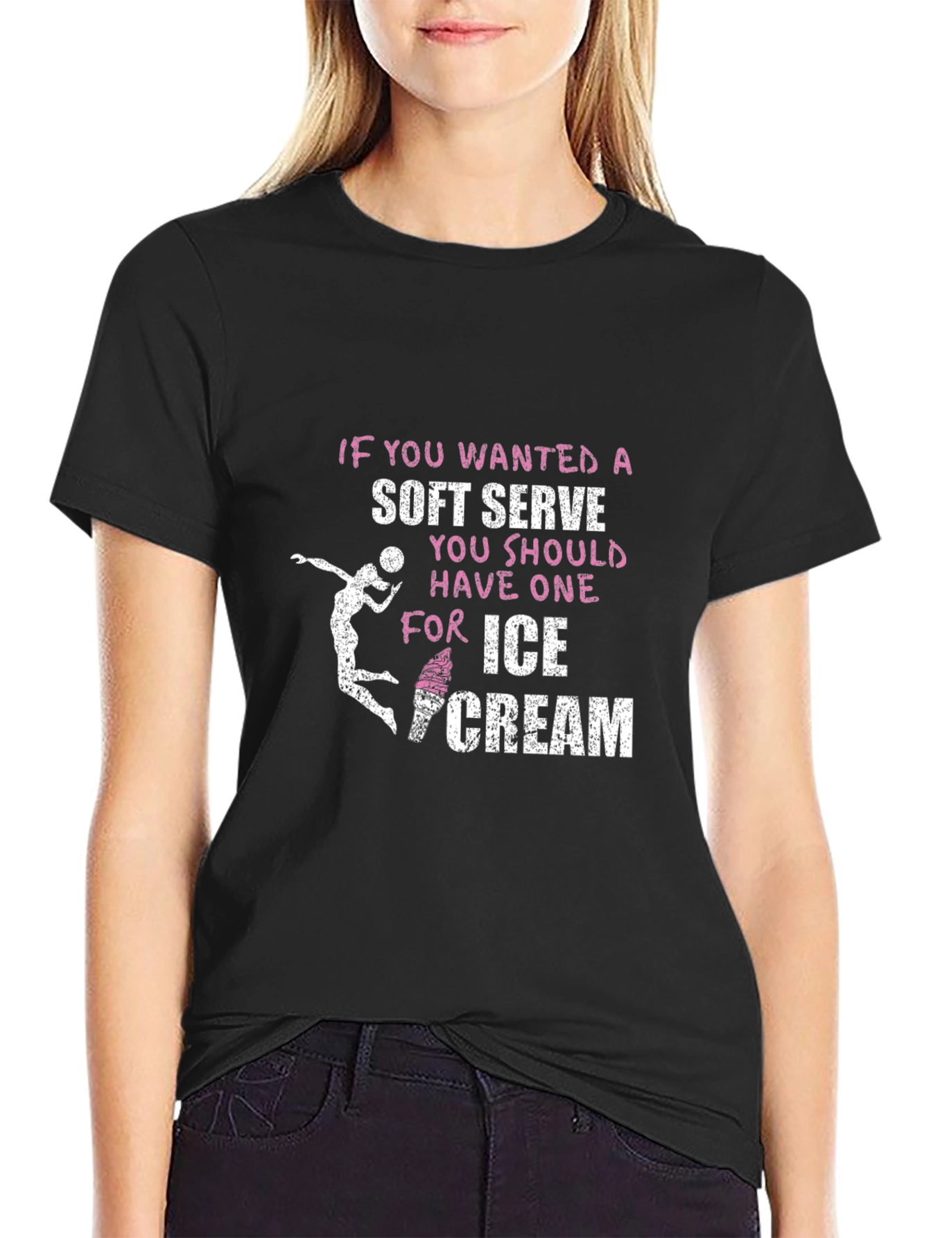Soft Serve Ice Cream Volleyball Graphic T-Shirt