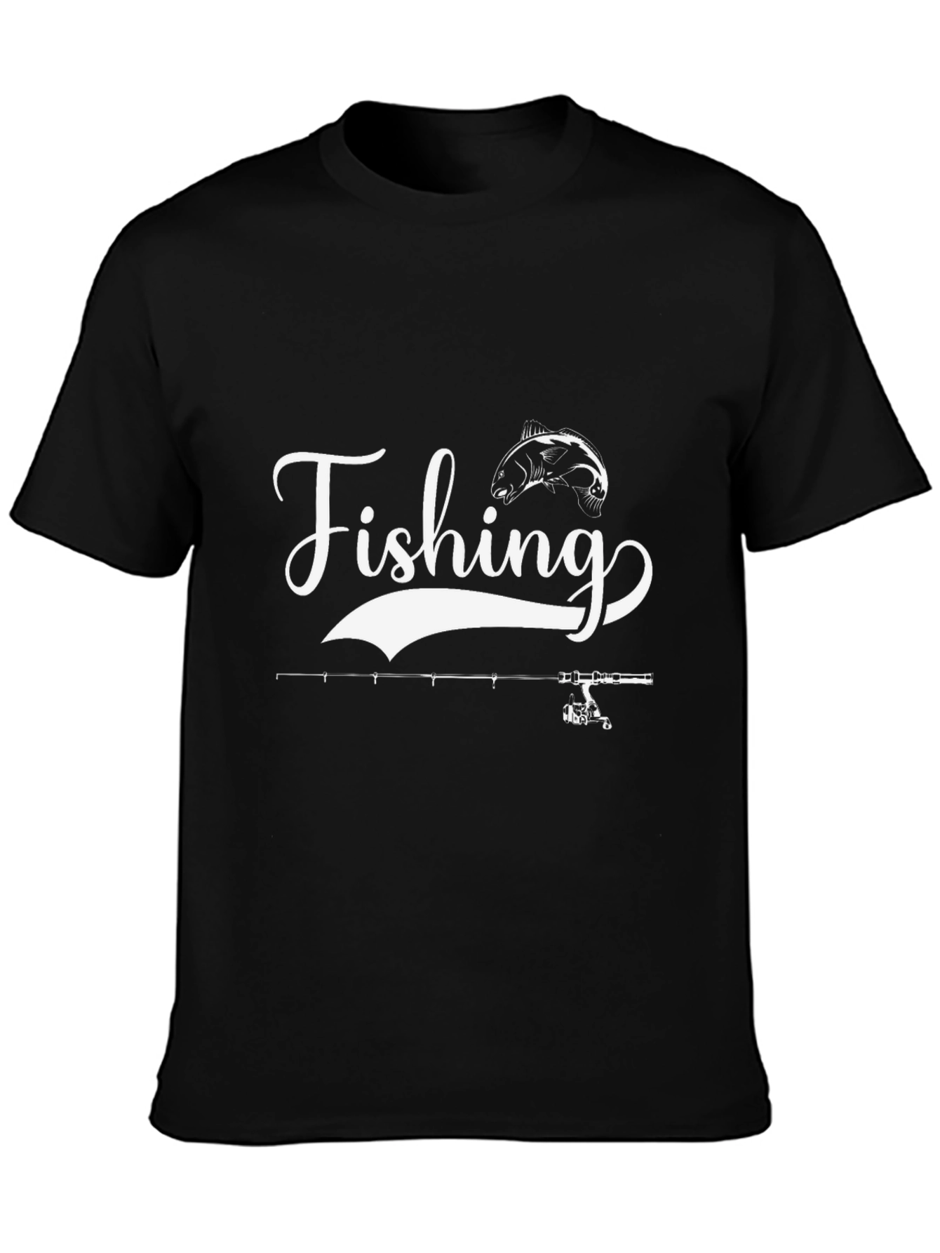 Fishing T-Shirt - Black Cotton Tee