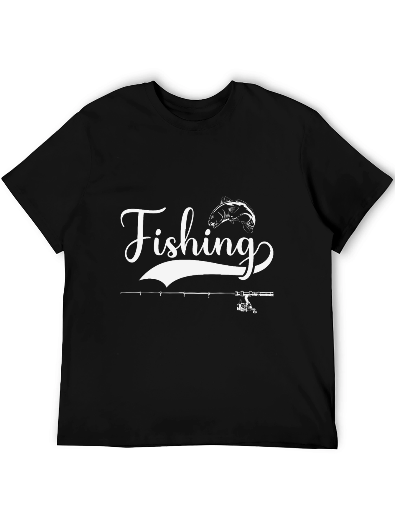 Fishing T-Shirt - Black Cotton Tee