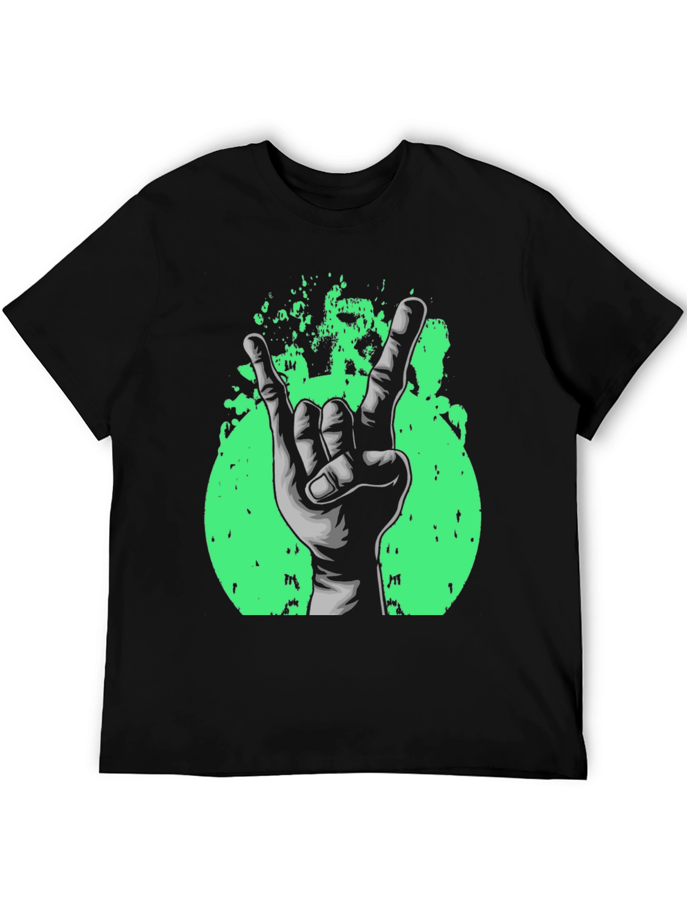 Rock On! Graphic Print Black T-Shirt