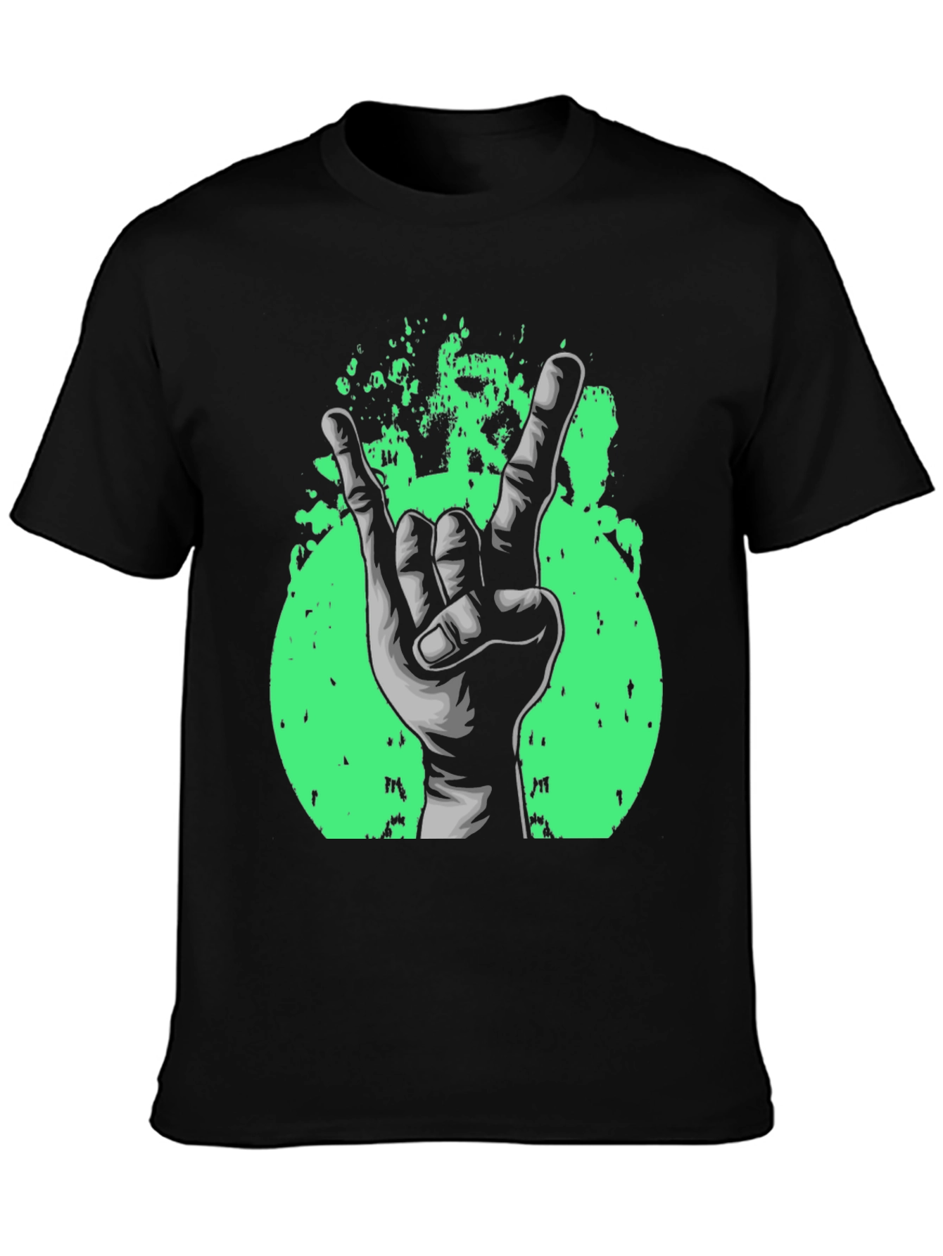Rock On! Graphic Print Black T-Shirt