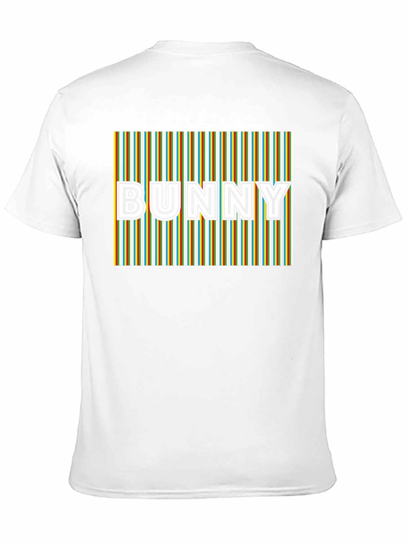 Retro Bunny Graphic T-Shirt - Striped Design