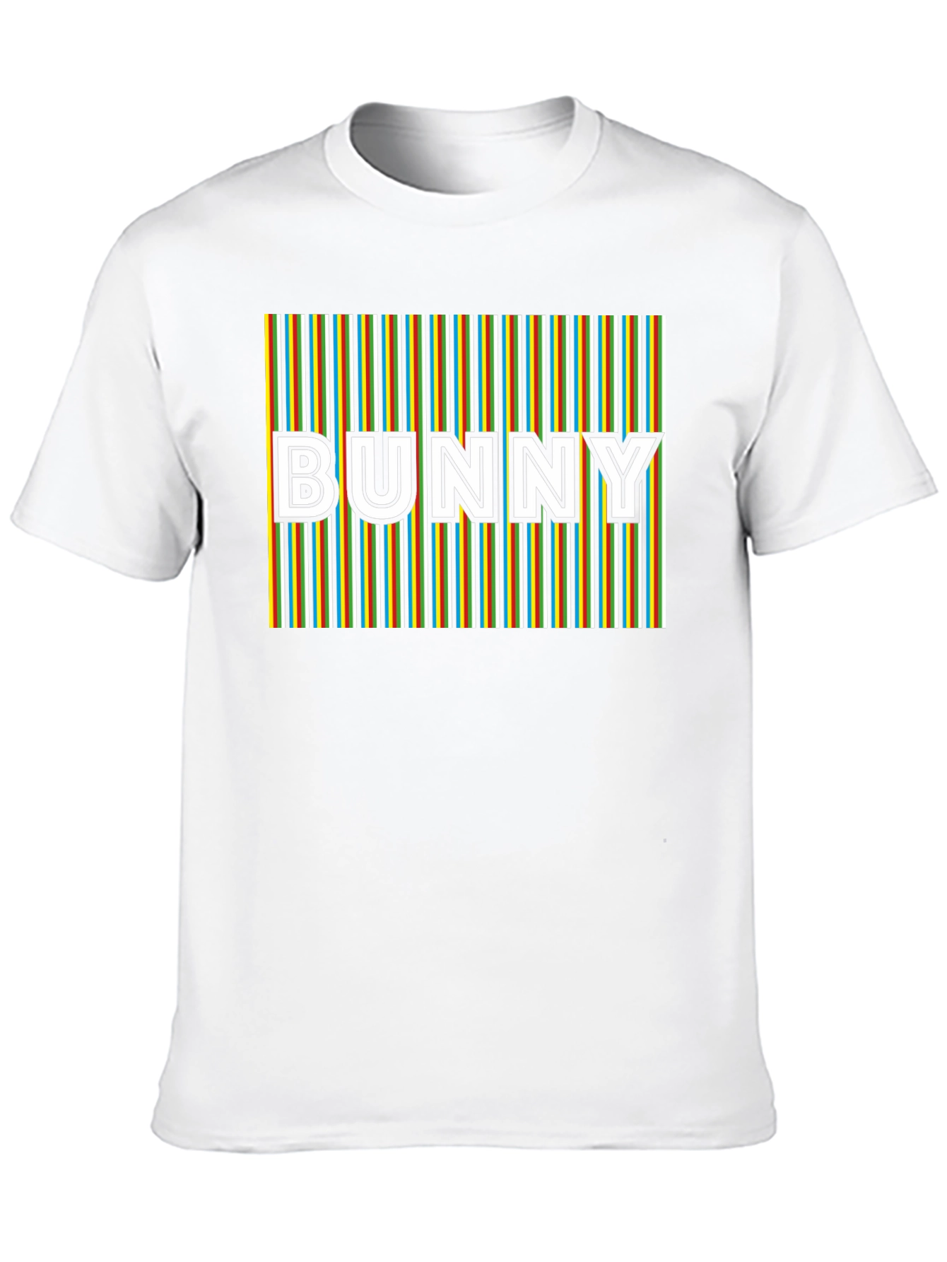 Retro Bunny Graphic T-Shirt - Striped Design