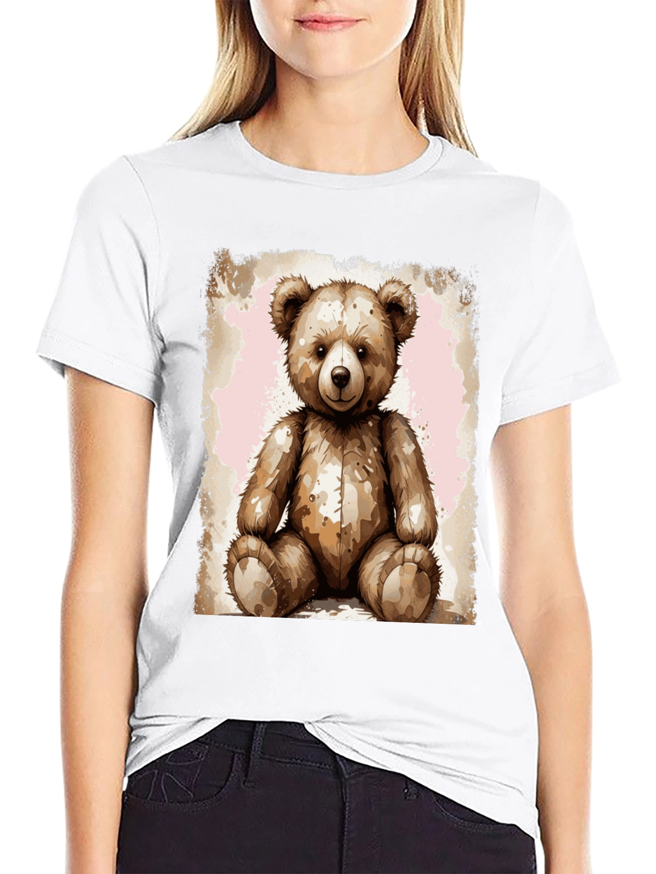 Teddy Bear Graphic Tee - Soft Plush Design