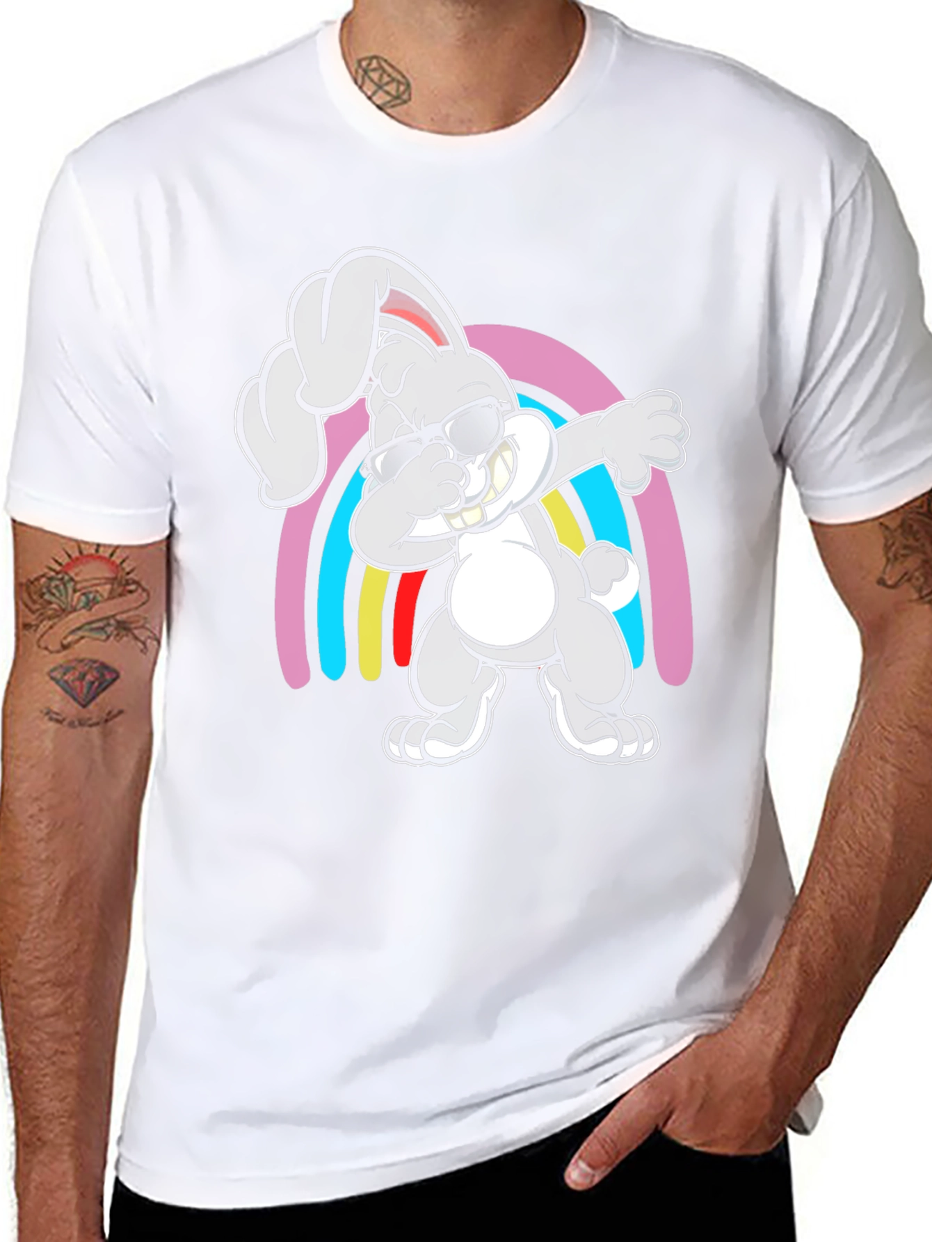 Dabbing Bunny T-Shirt - Fun Graphic Tee