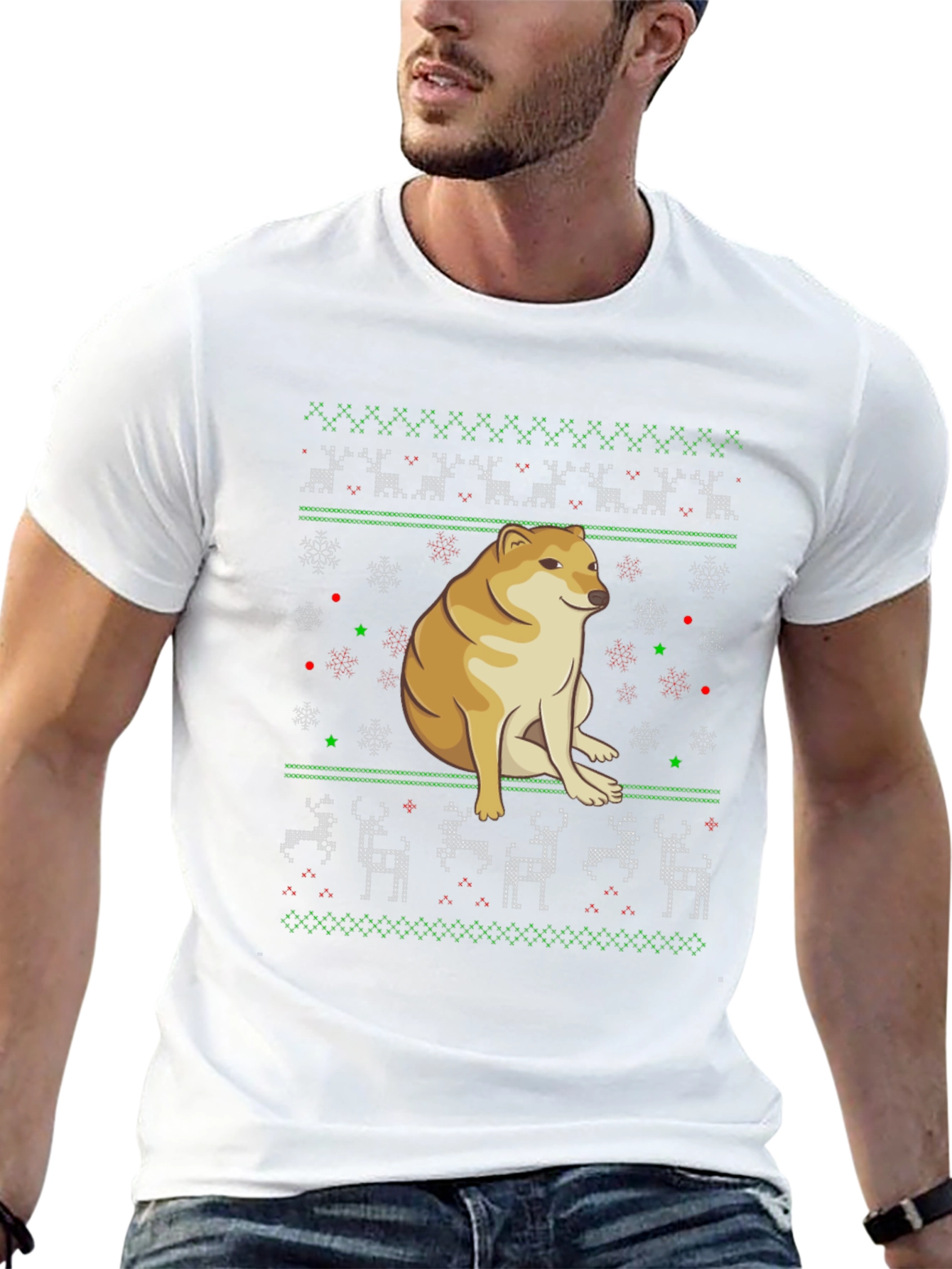 Doge Christmas Sweater T-Shirt - Black Holiday Tee