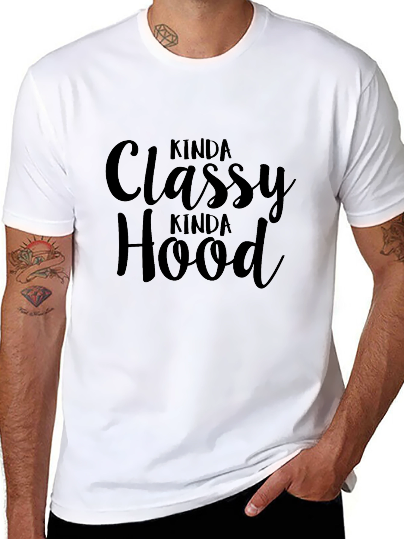 Kinda Classy Kinda Hood Graphic Tee - Black