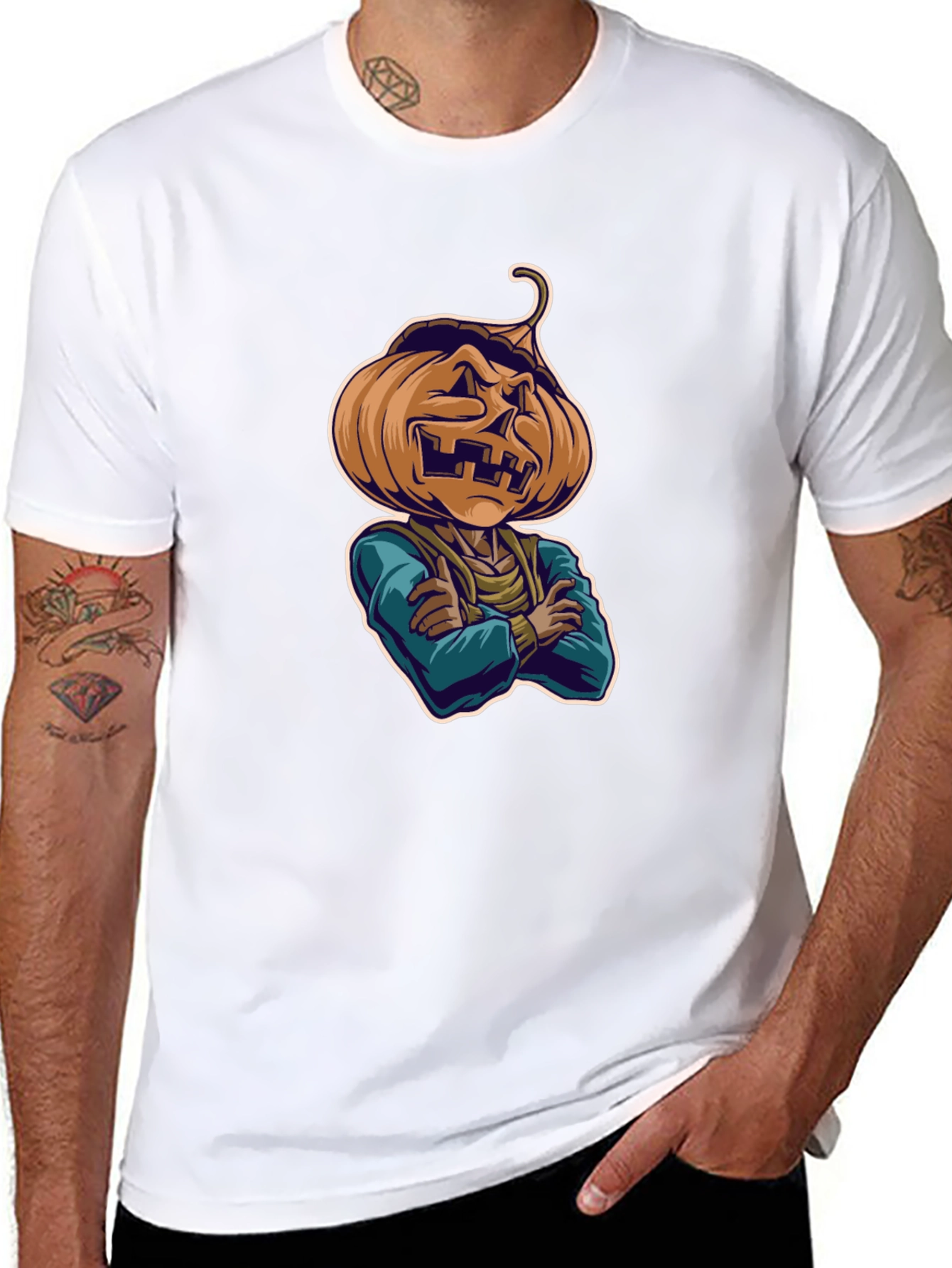 Spooky Pumpkin Head T-Shirt - Halloween Style