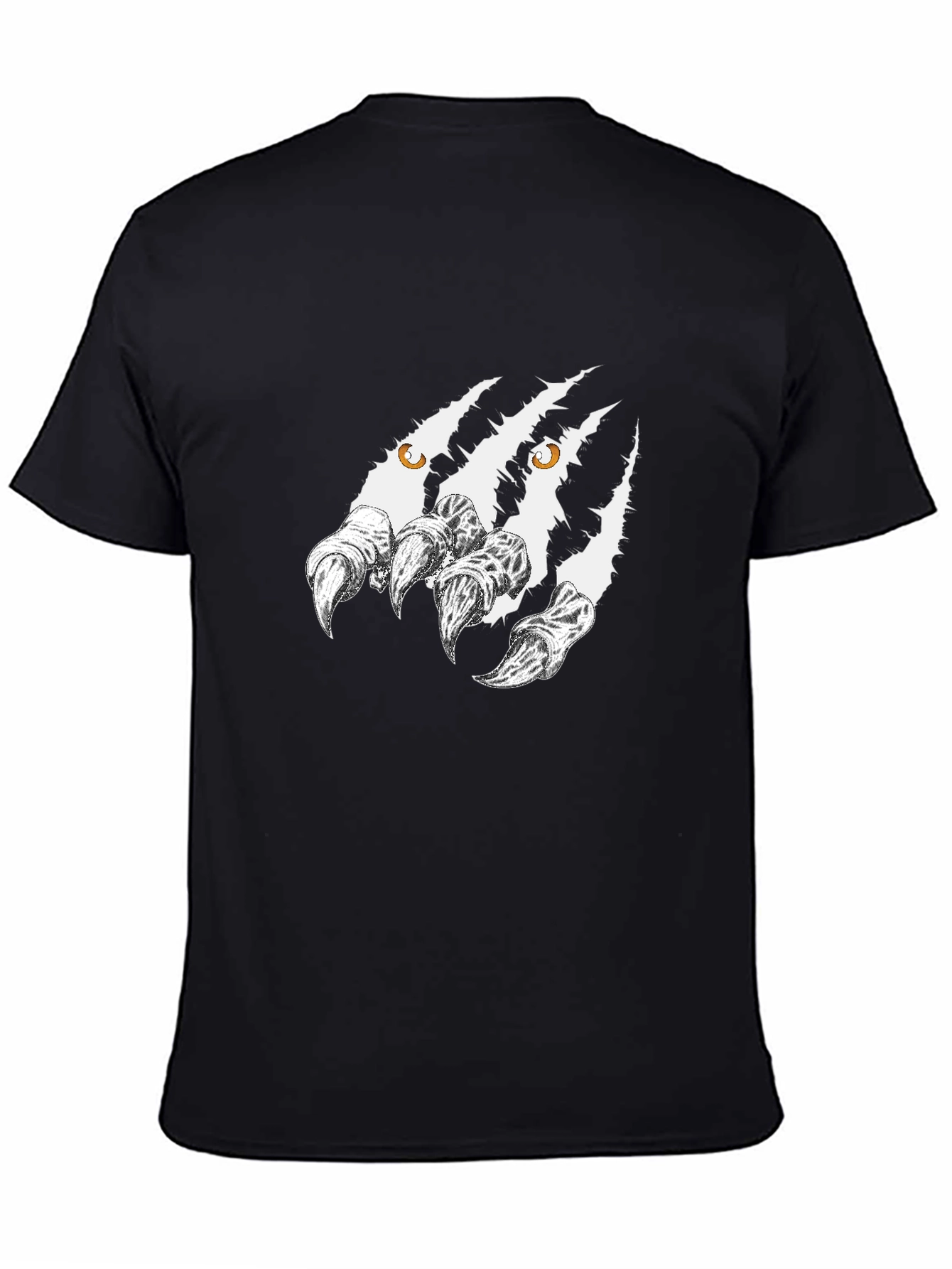 Mens Black Graphic Tee - Monster Claw Design