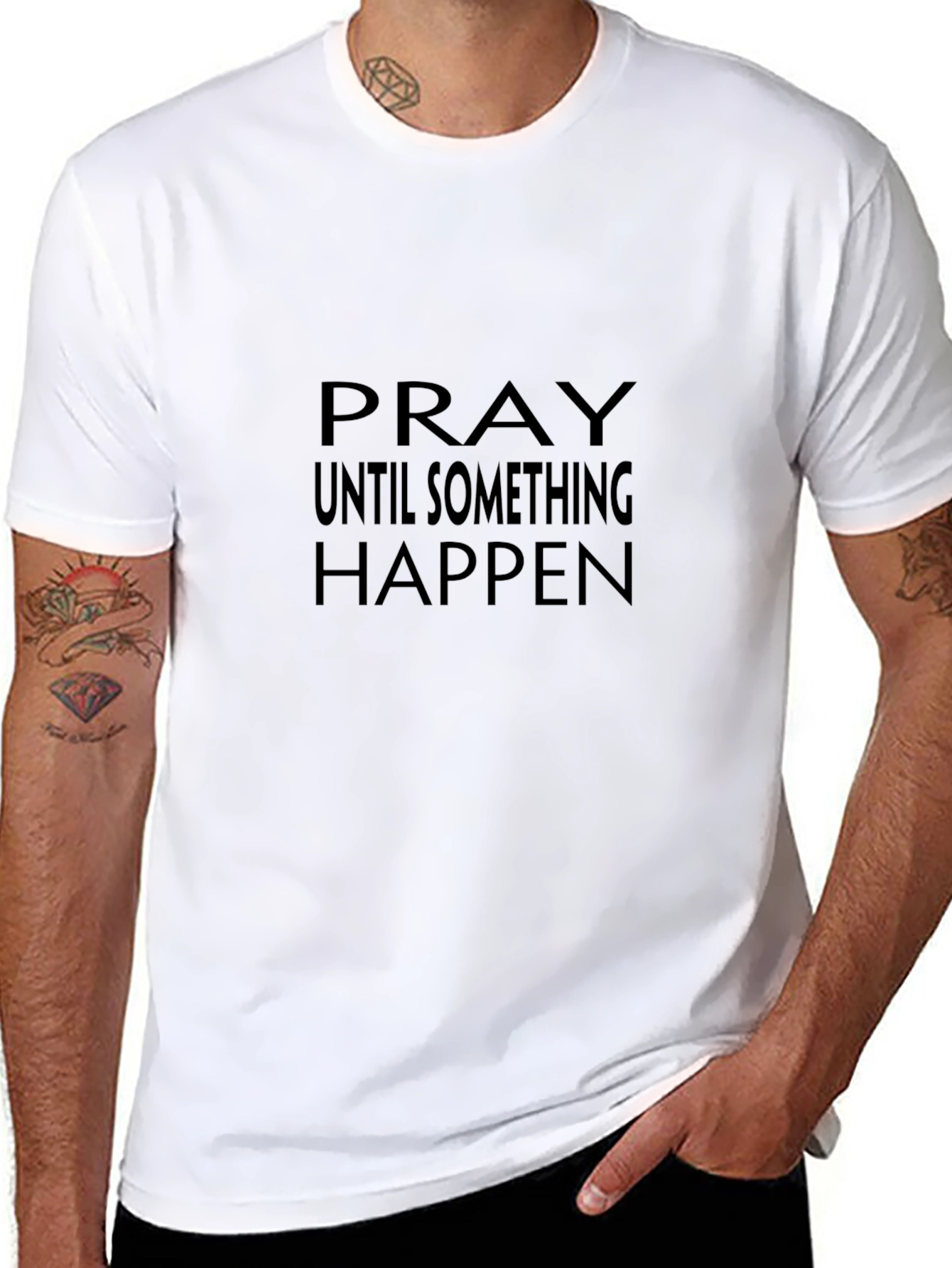 Pray Until Something Happens Black T-Shirt