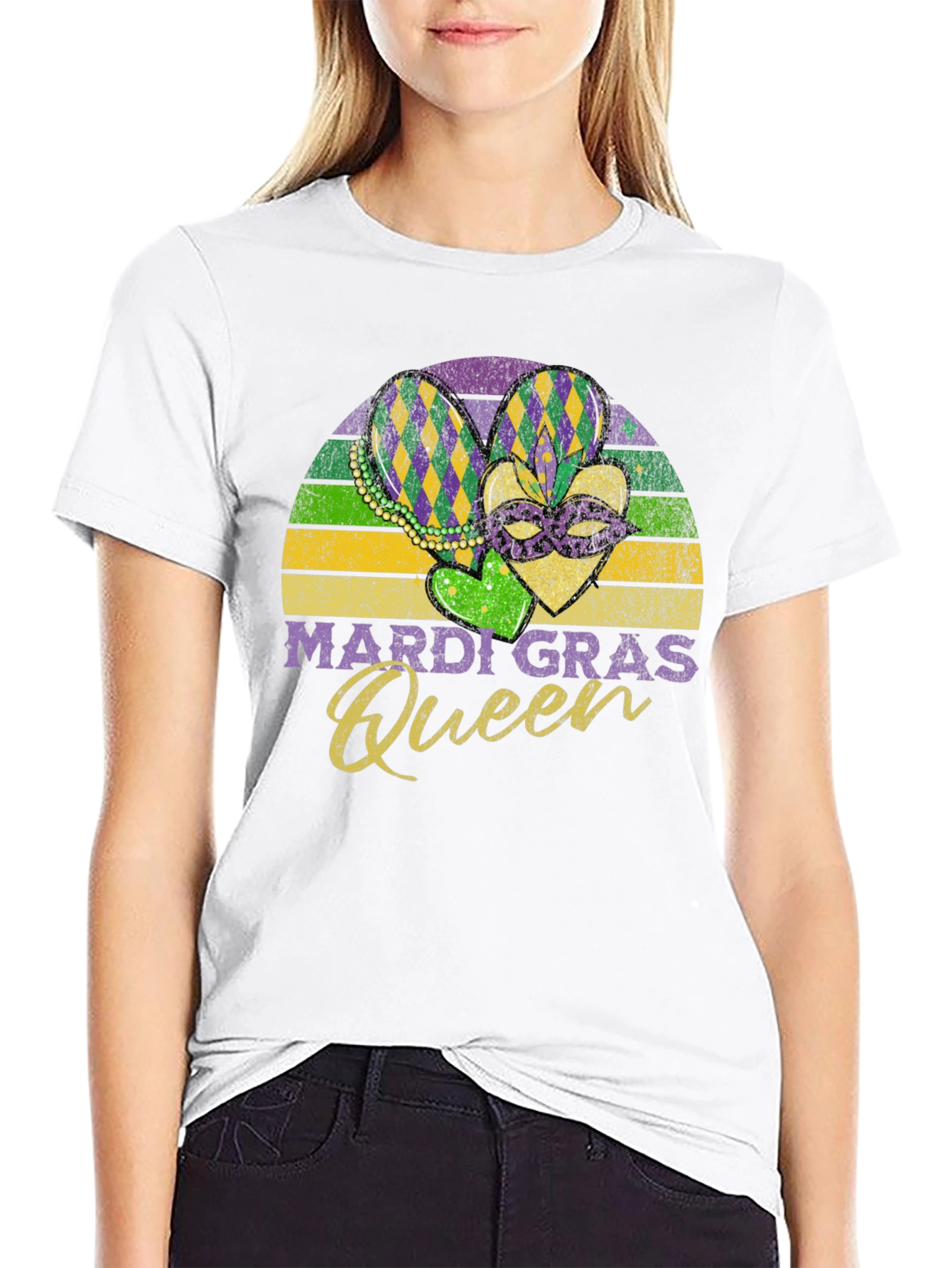 Mardi Gras Queen Black T-Shirt