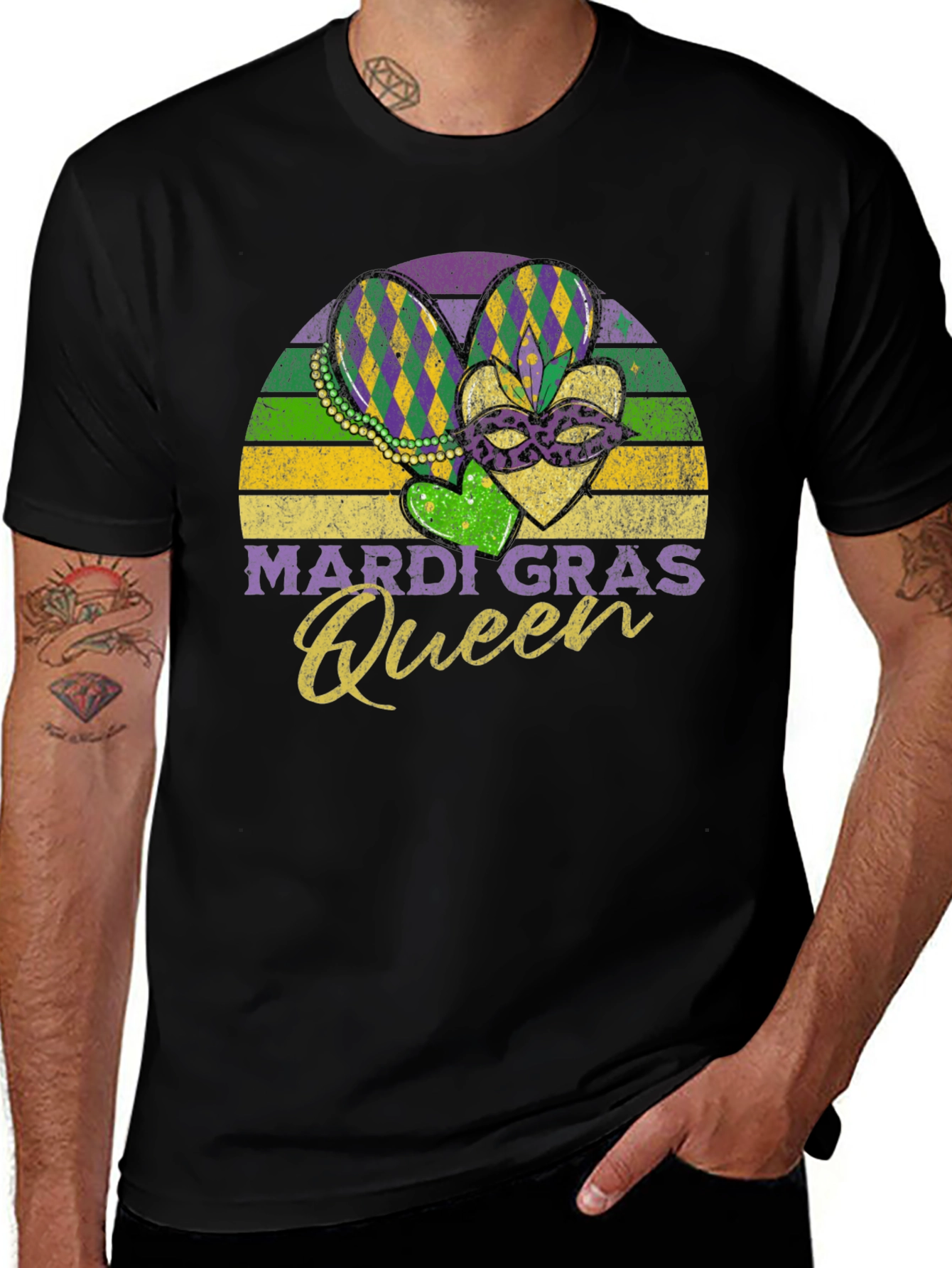 Mardi Gras Queen Black T-Shirt