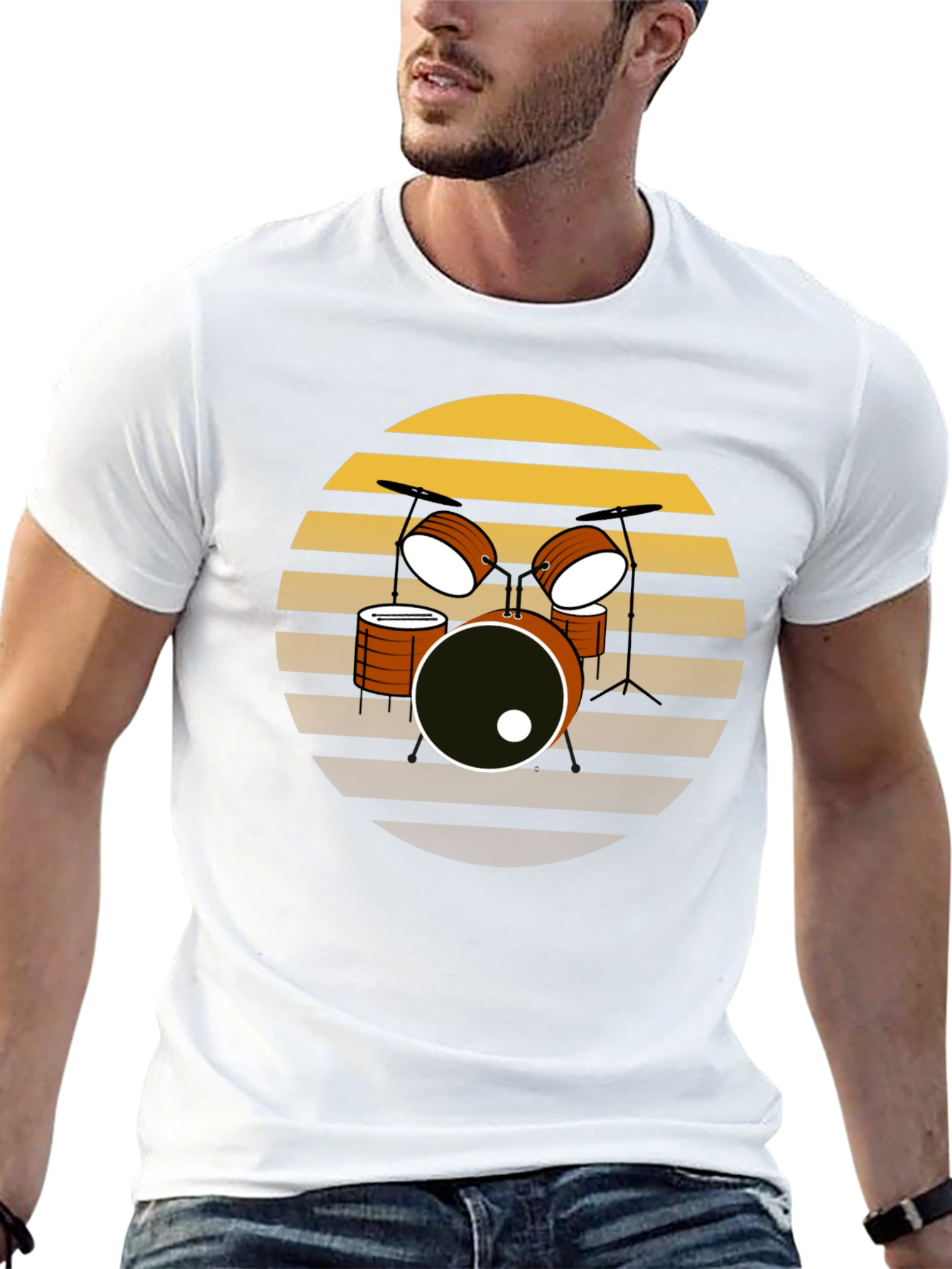 Retro Drum Set T-Shirt - Musician Tee