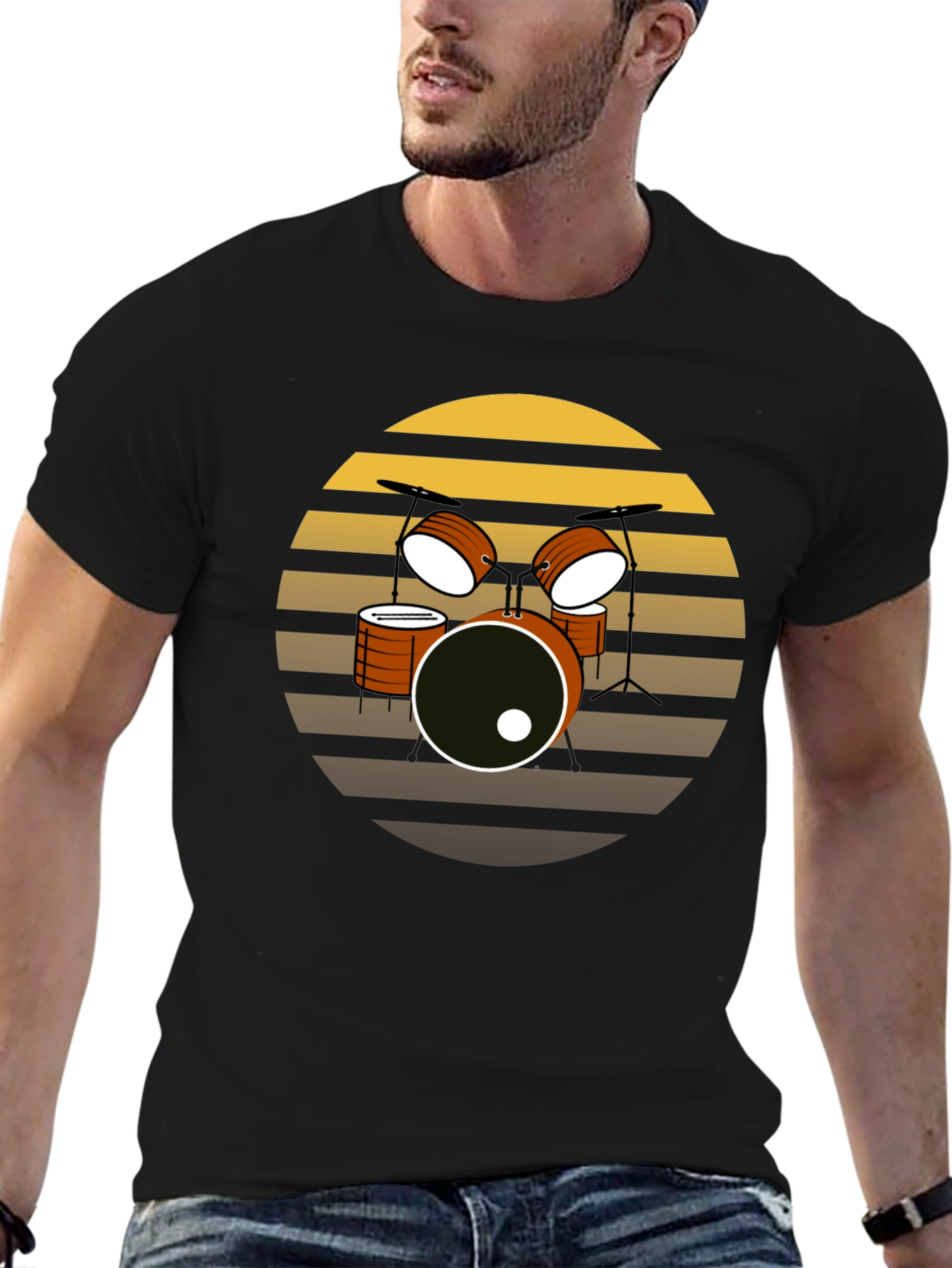 Retro Drum Set T-Shirt - Musician Tee