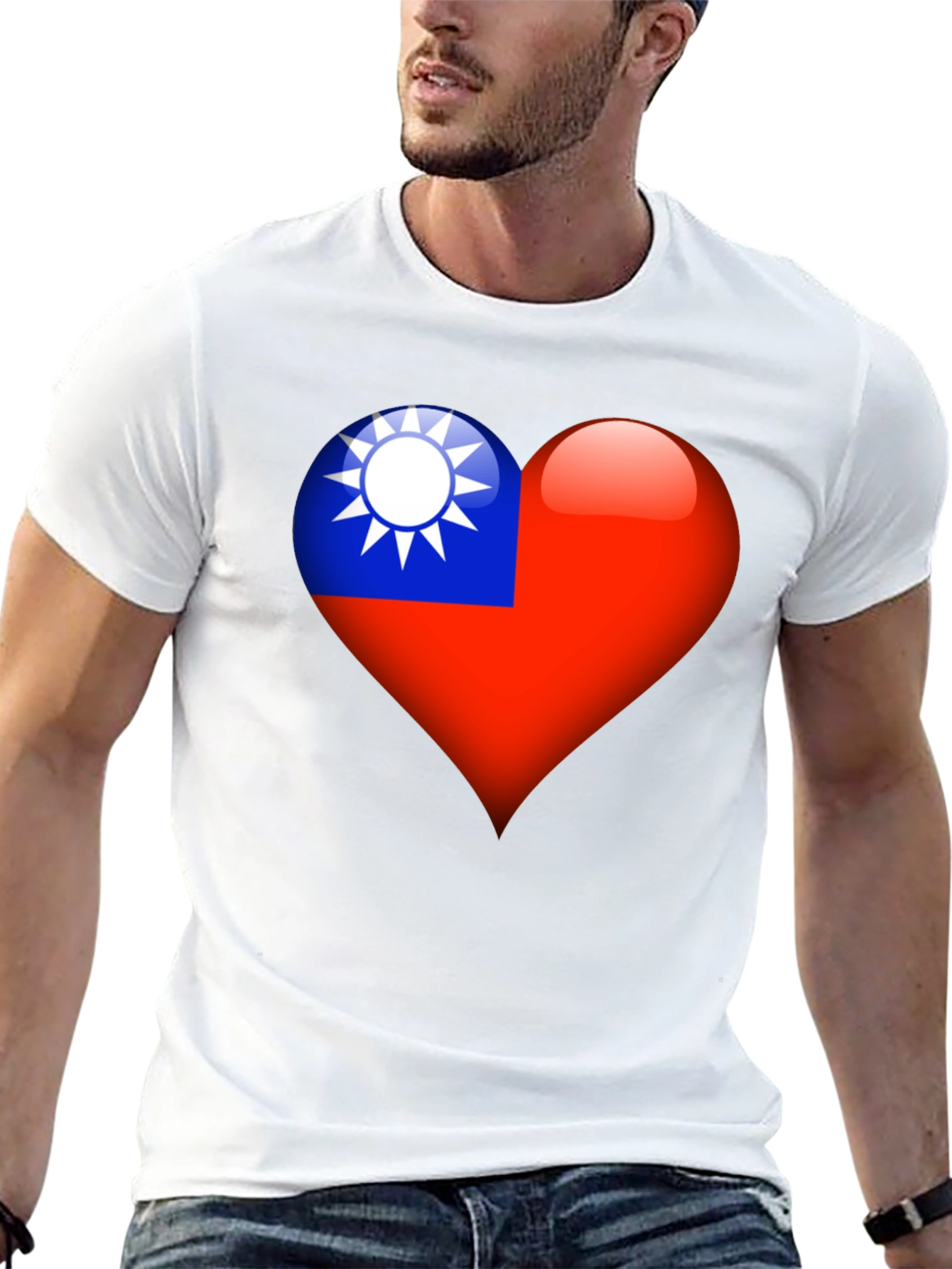 Taiwanese Flag Heart T-Shirt - Show Your Love