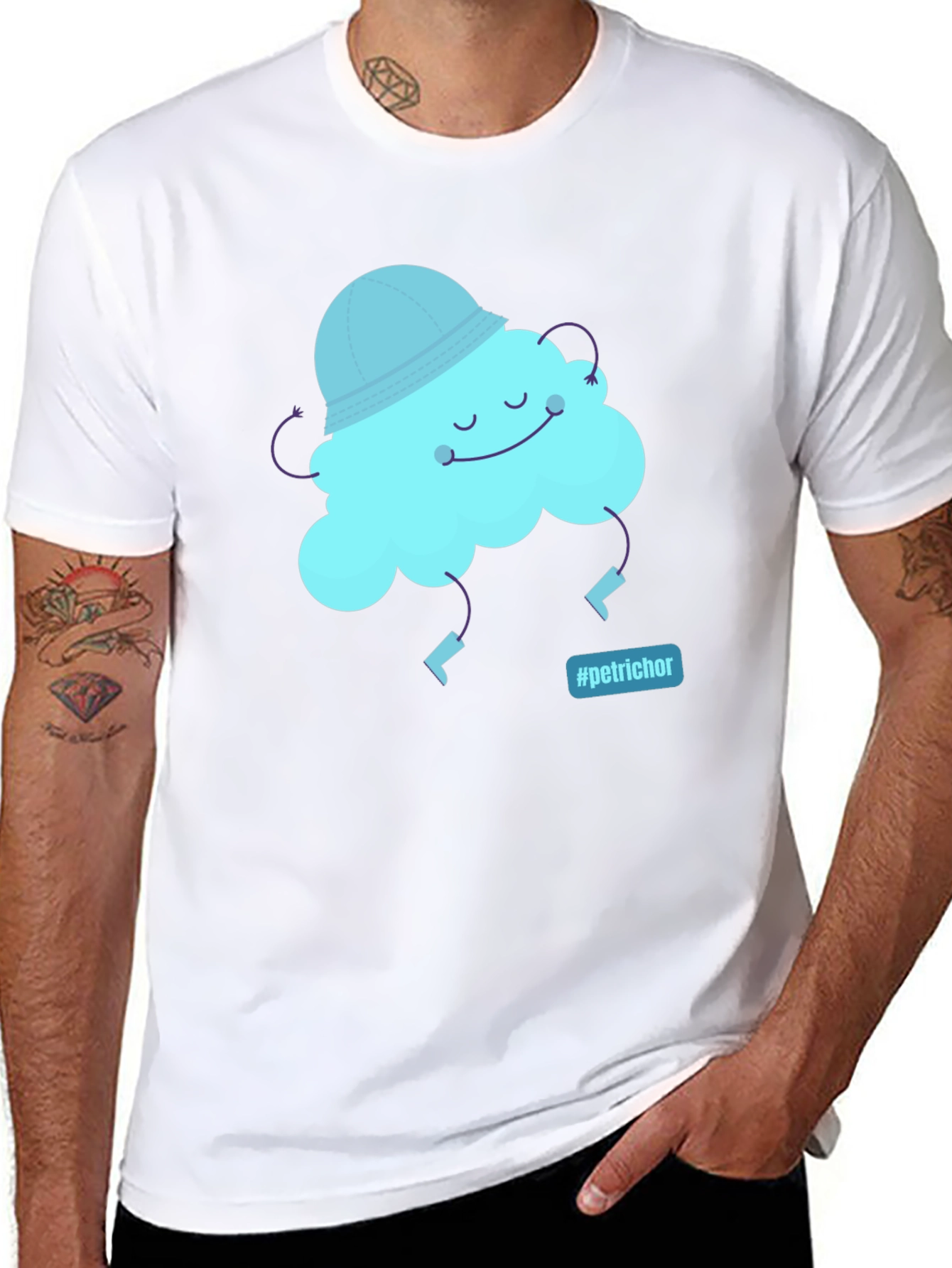 Whimsical Cloud Graphic Tee - Petrichor Vibes