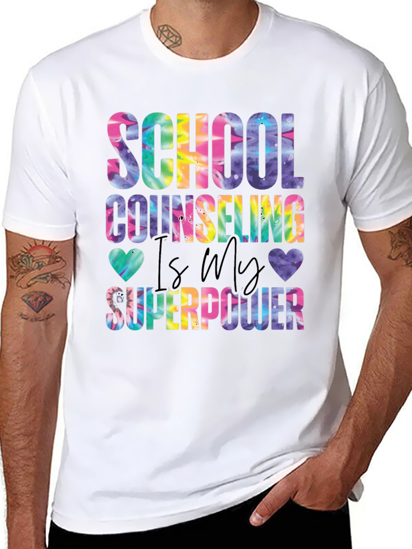 School Counseling Tie-Dye Graphic Tee