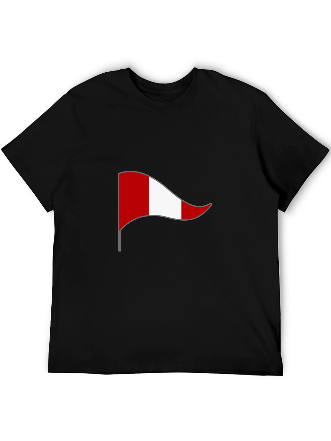 Peru Flag Graphic Tee - Black Cotton T-Shirt