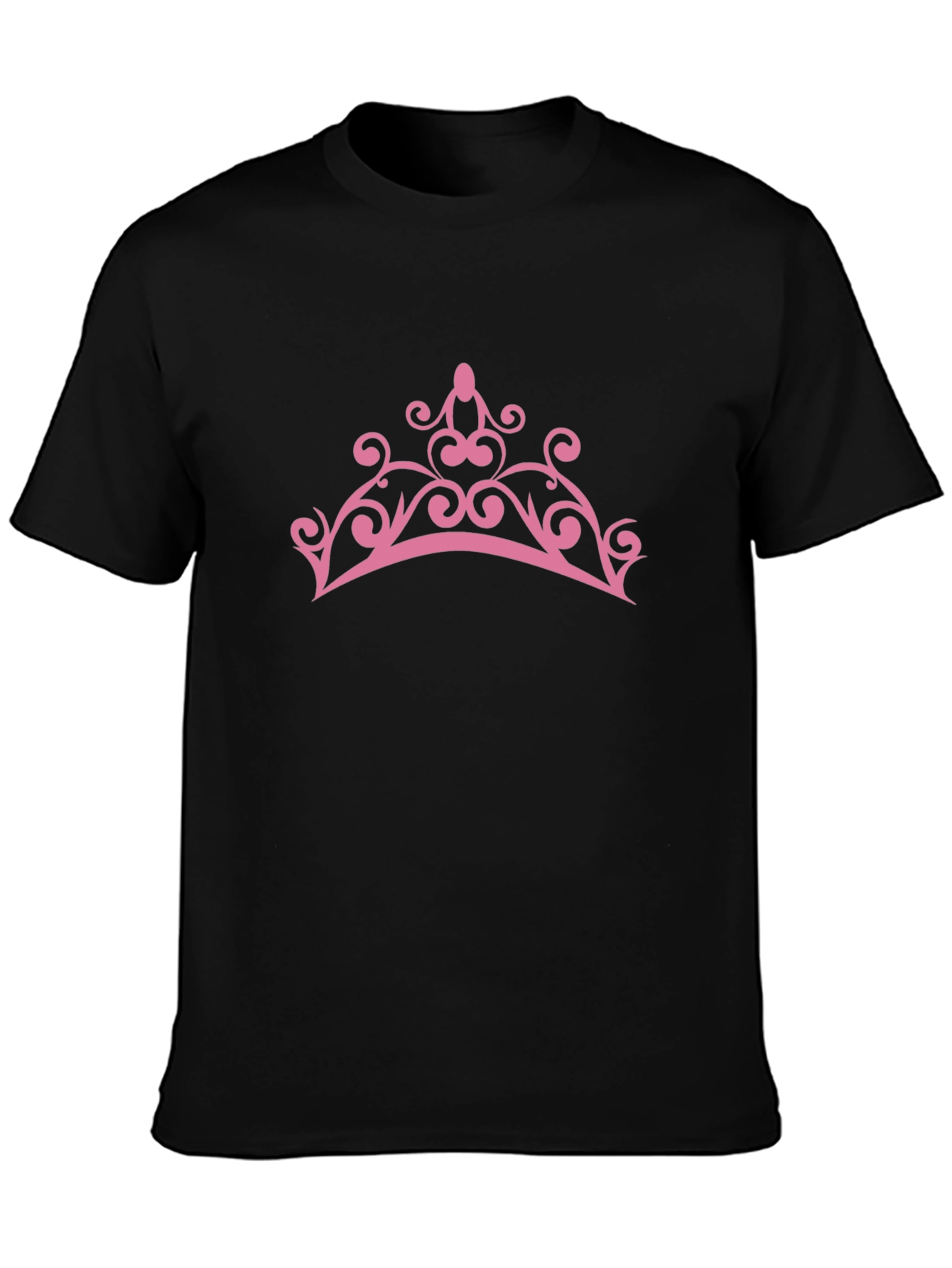 Pink Crown Graphic Tee - Stylish Mens Black T-Shirt