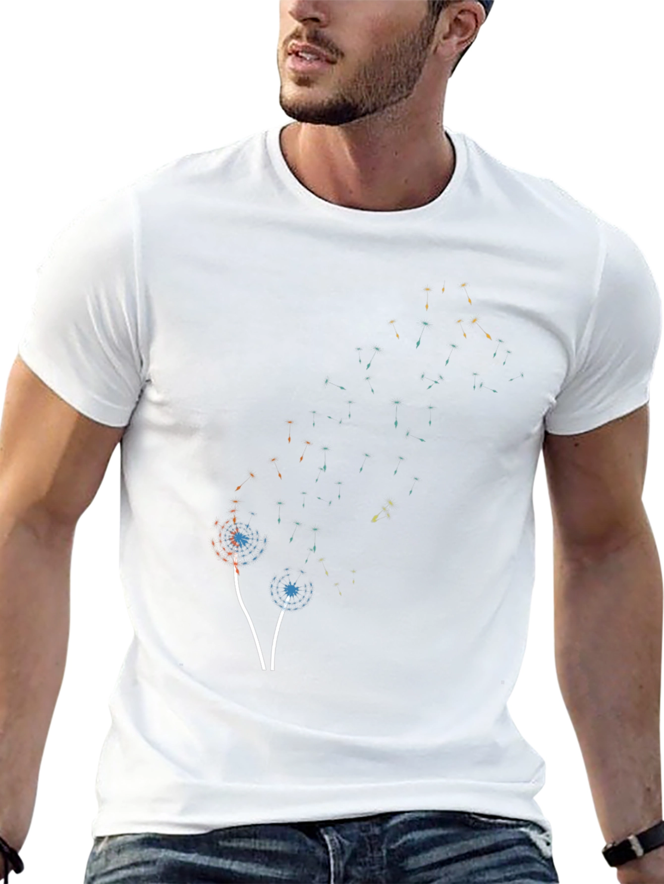 Abstract Dandelion Black T-Shirt