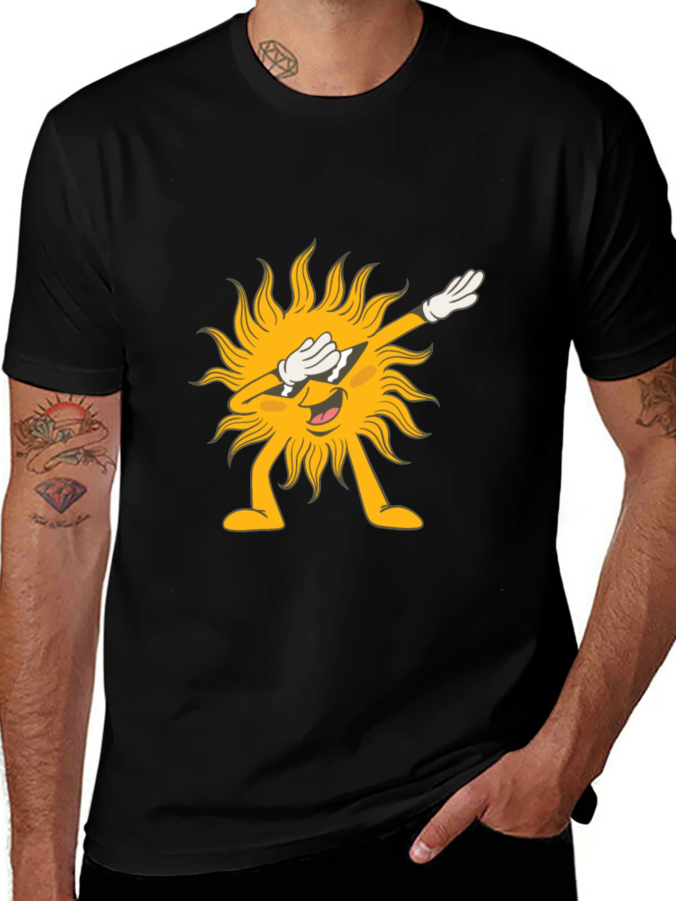 Dabbing Sun Graphic Tee - Fun & Unique!