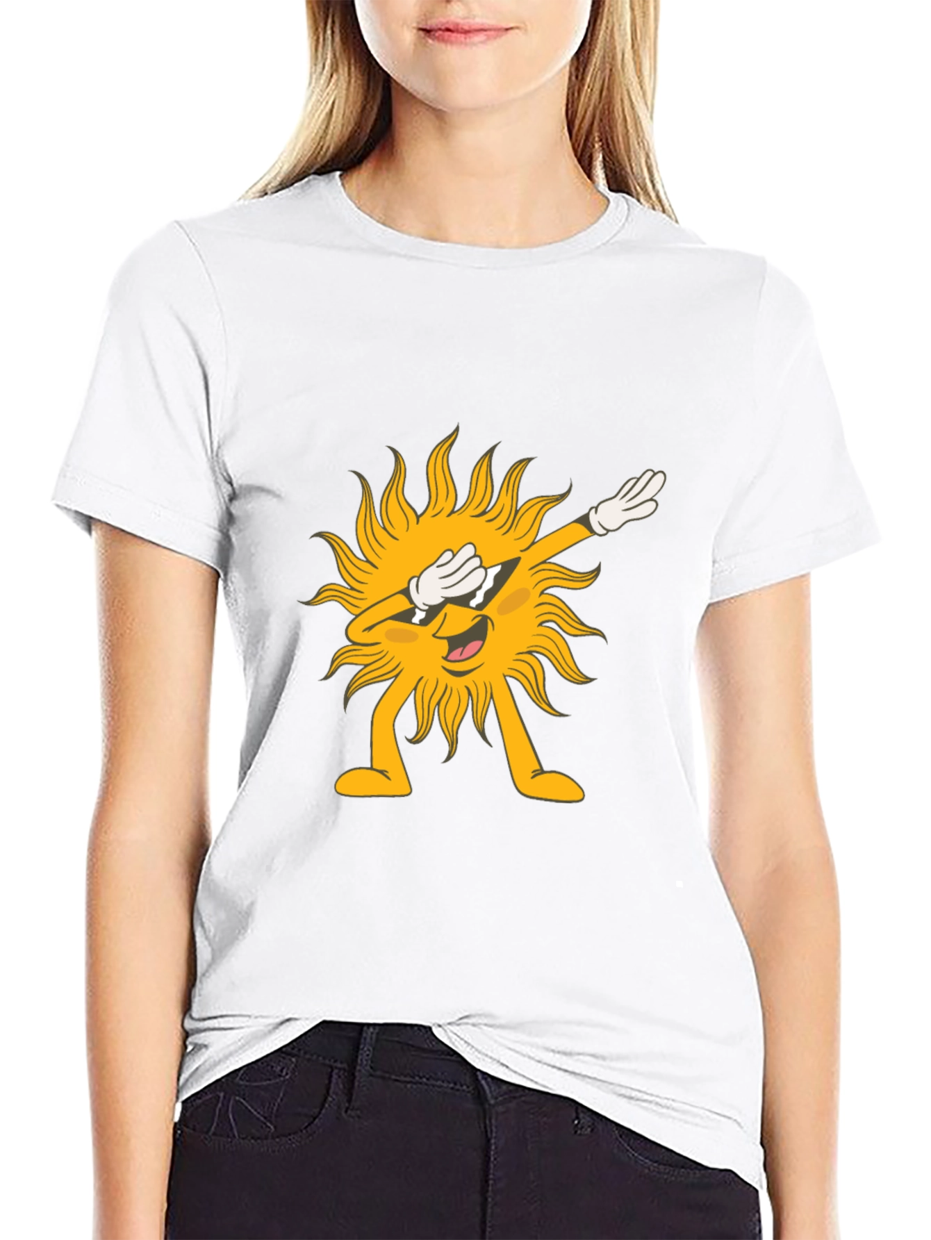 Dabbing Sun Graphic Tee - Fun & Unique!