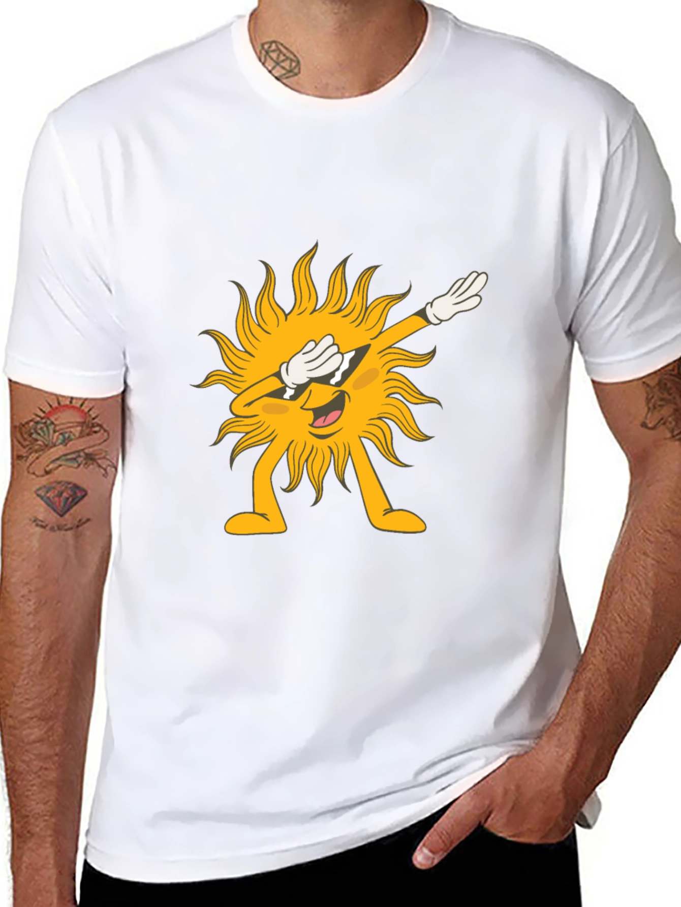 Dabbing Sun Graphic Tee - Fun & Unique!
