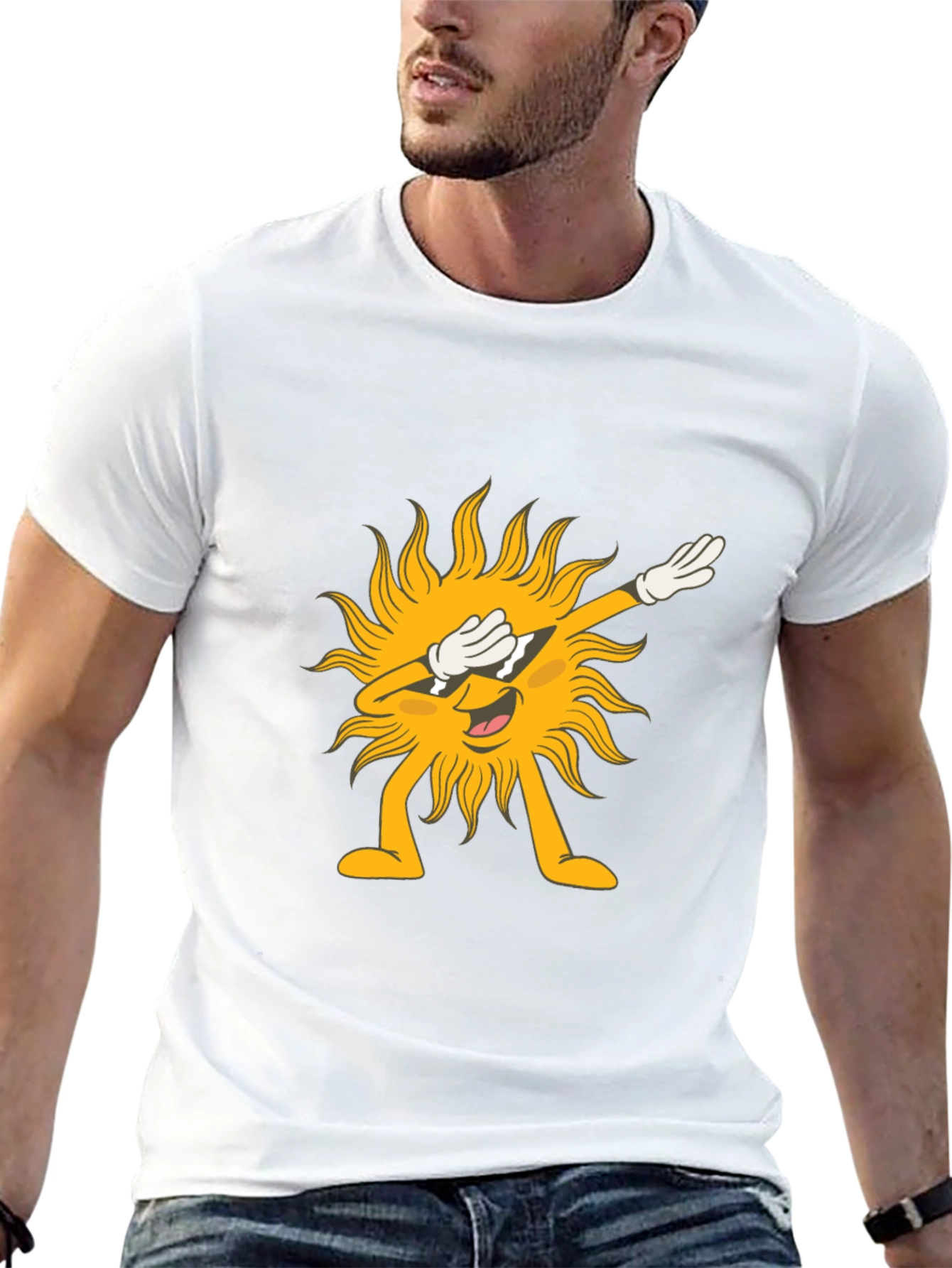 Dabbing Sun Graphic Tee - Fun & Unique!