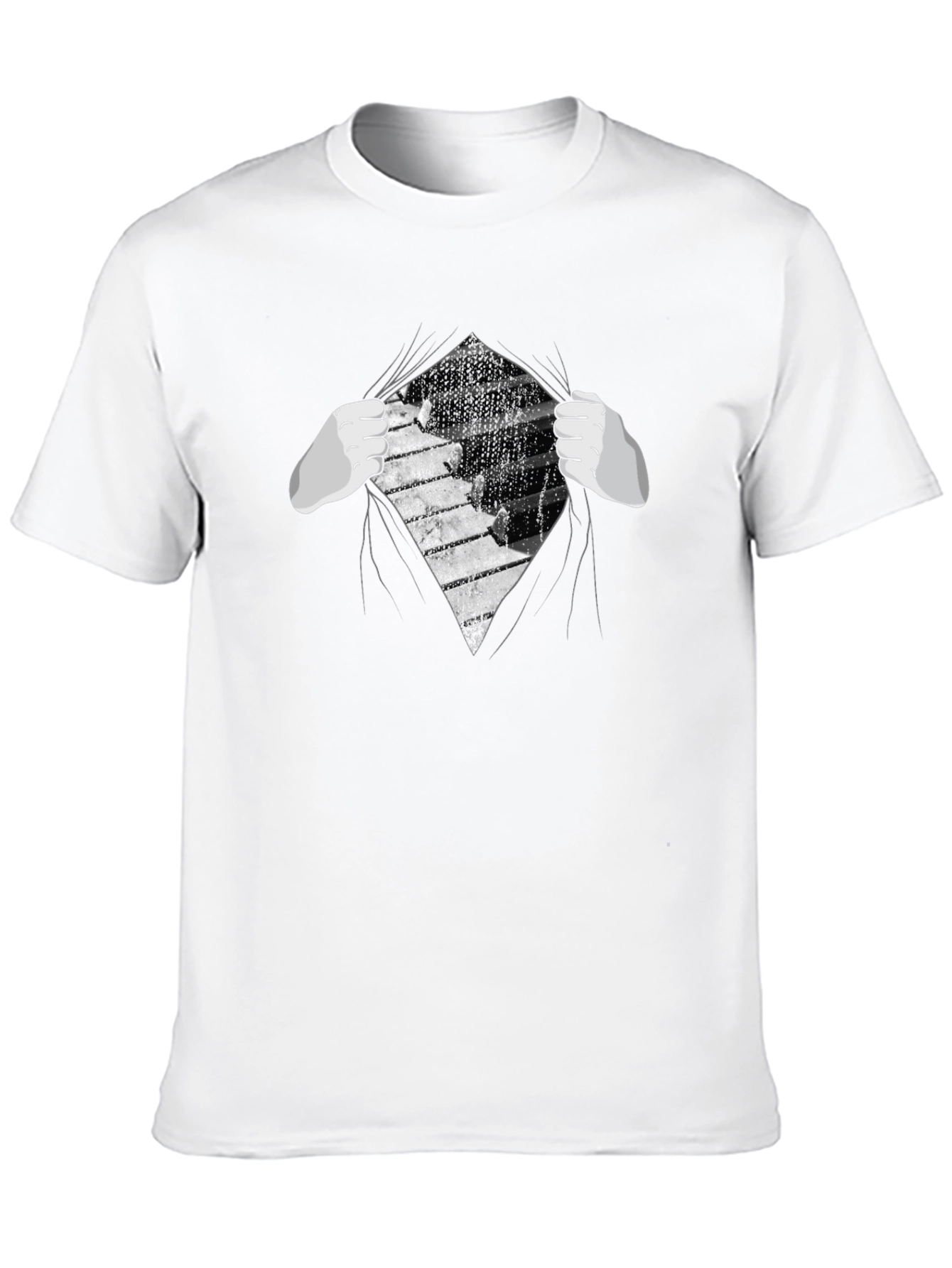 Piano Keys Reveal Graphic Tee - Music Lovers T-Shirt