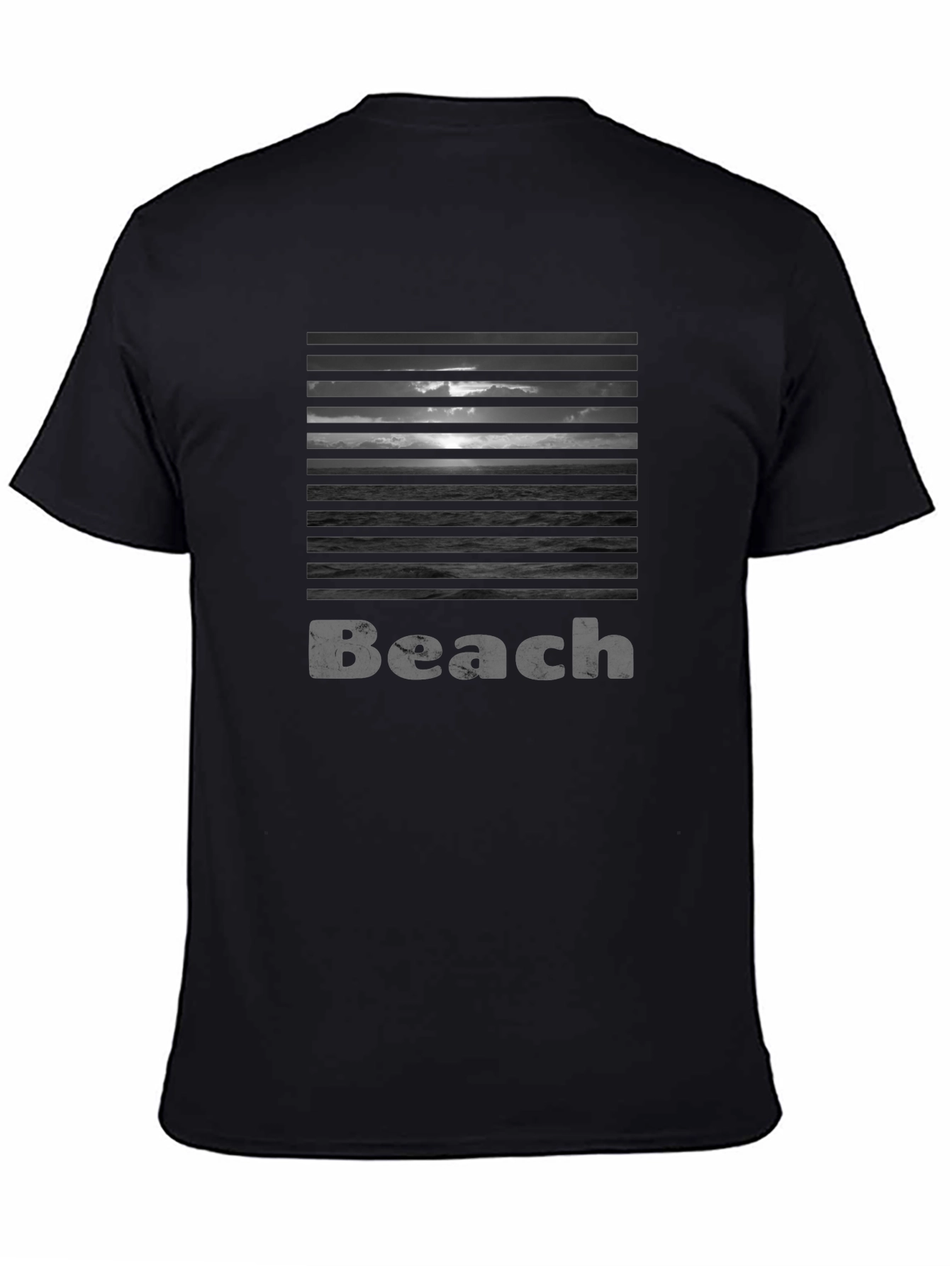 Beach Horizon Graphic Print Crew Neck T-Shirt