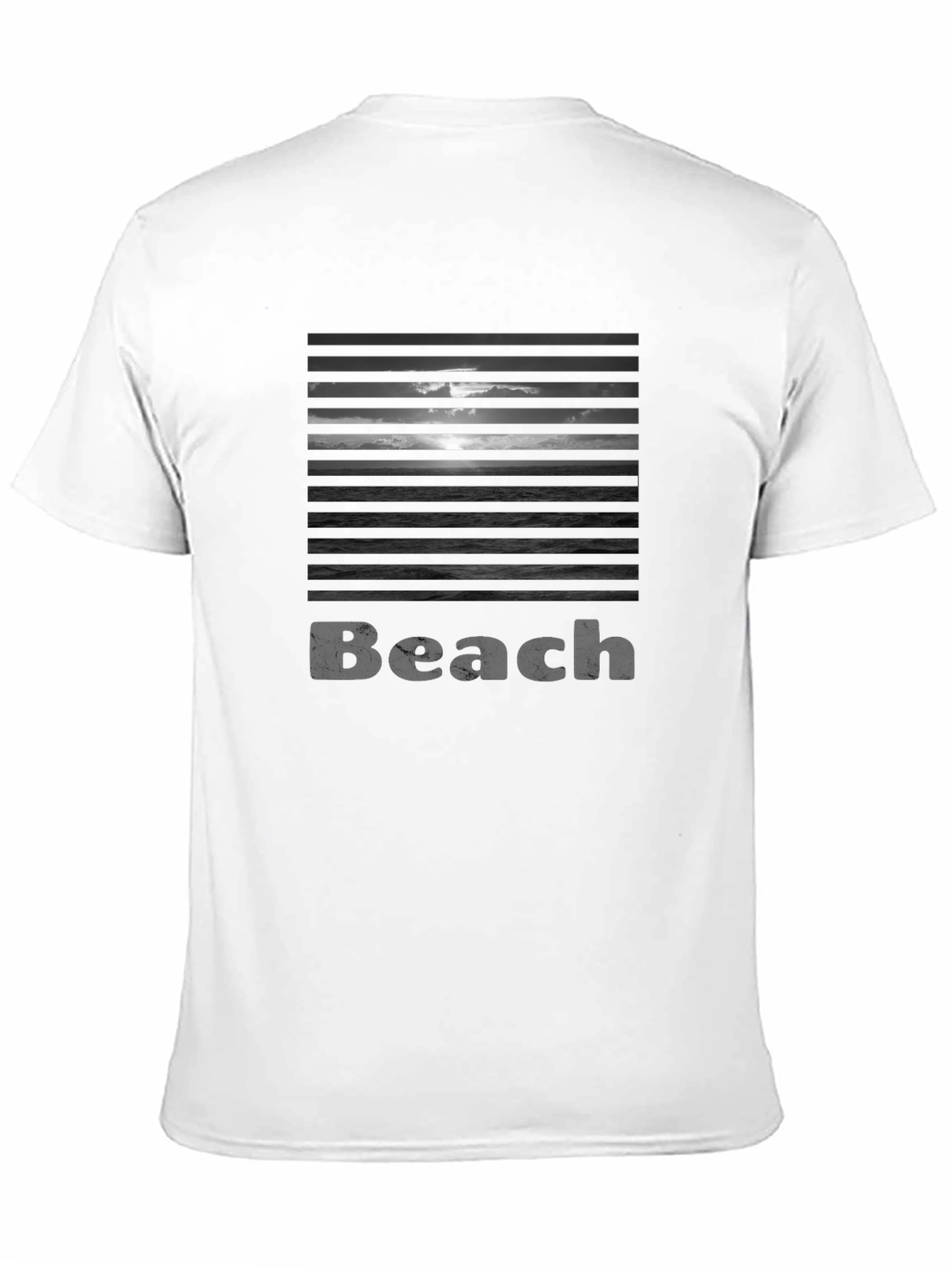 Beach Horizon Graphic Print Crew Neck T-Shirt
